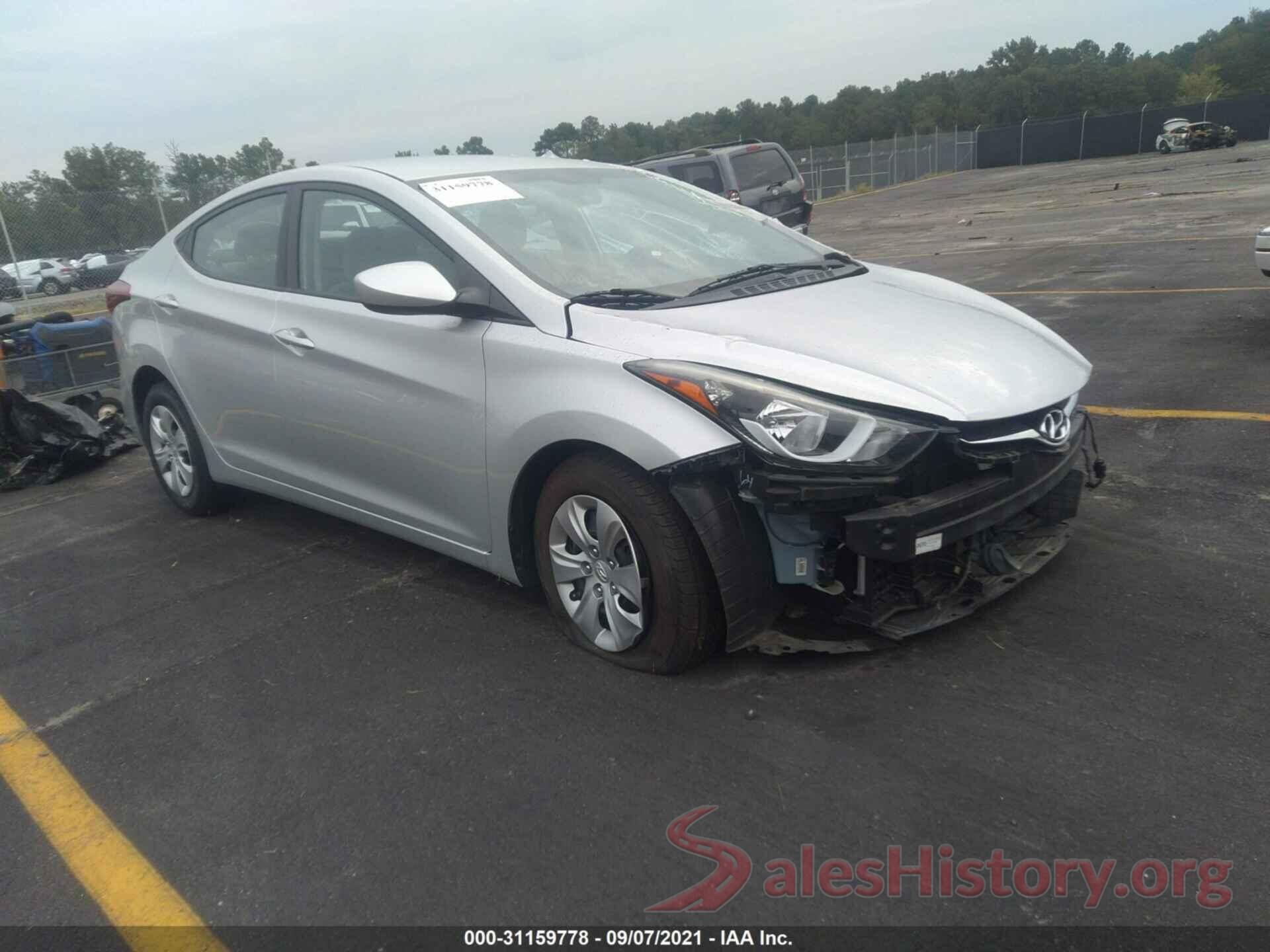 5NPDH4AE6GH784287 2016 HYUNDAI ELANTRA