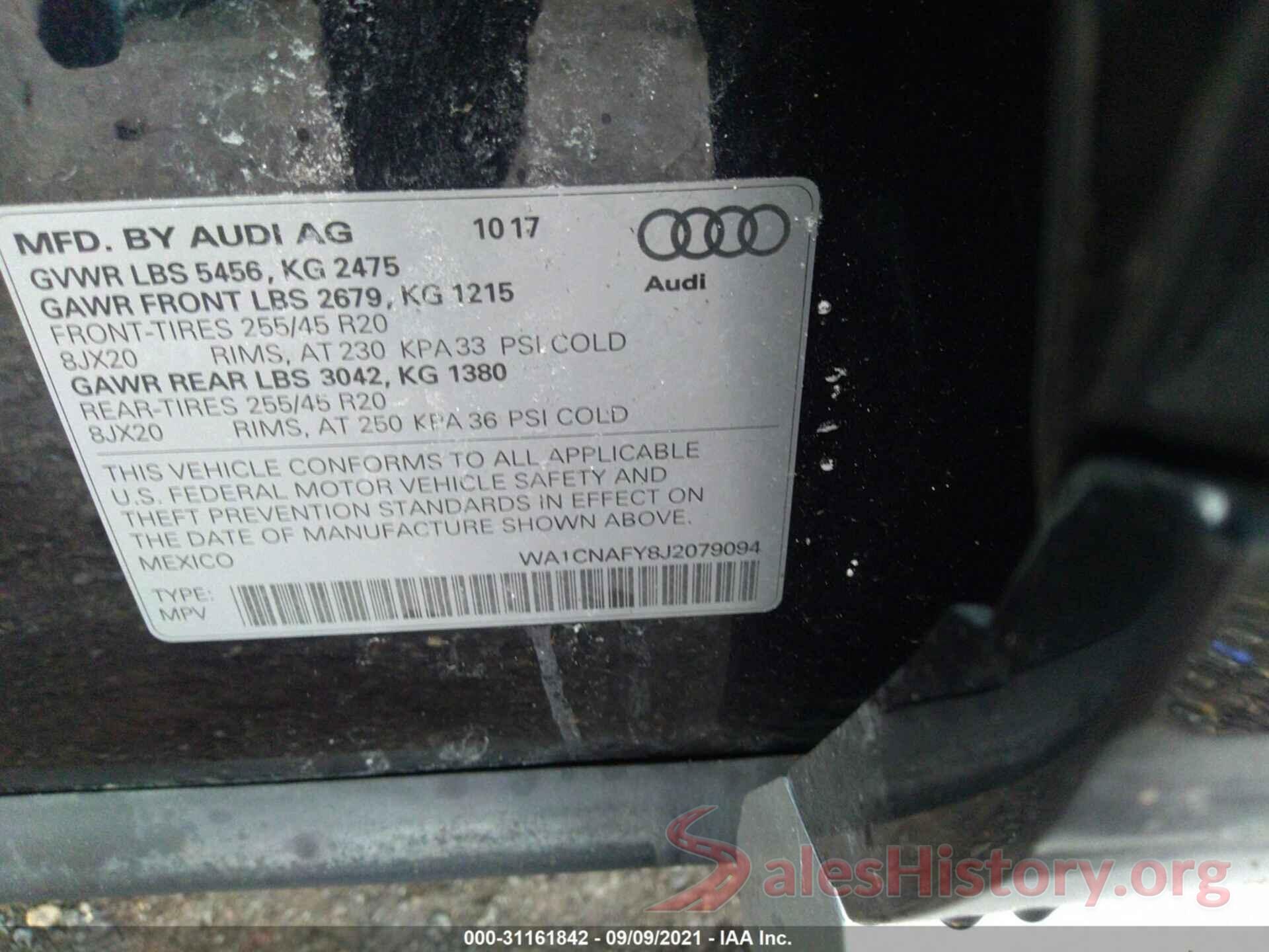 WA1CNAFY8J2079094 2018 AUDI Q5