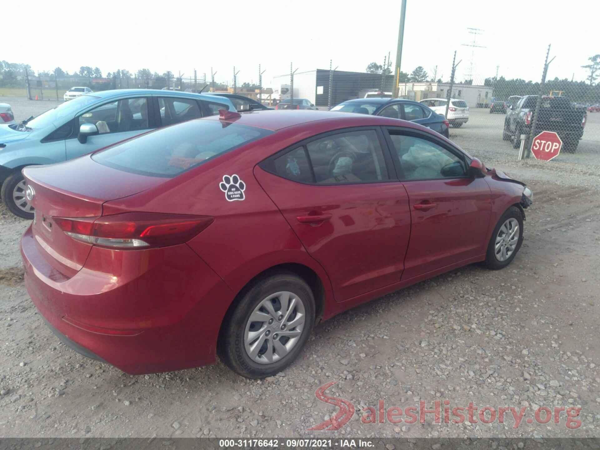 KMHD74LF2HU162121 2017 HYUNDAI ELANTRA