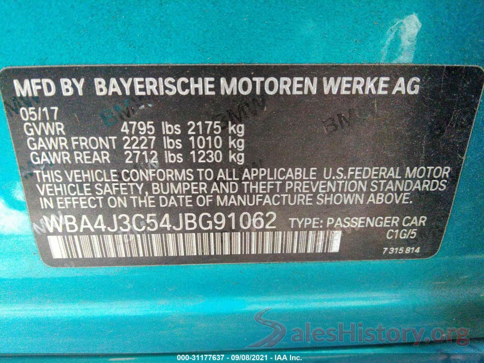 WBA4J3C54JBG91062 2018 BMW 4 SERIES