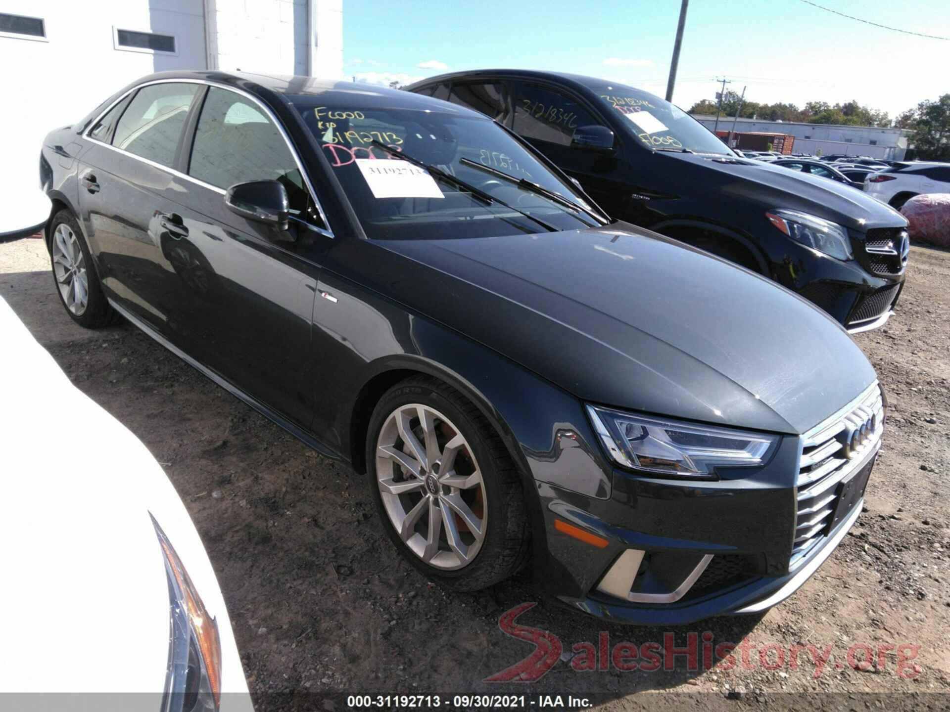 WAUENAF41KN012250 2019 AUDI A4