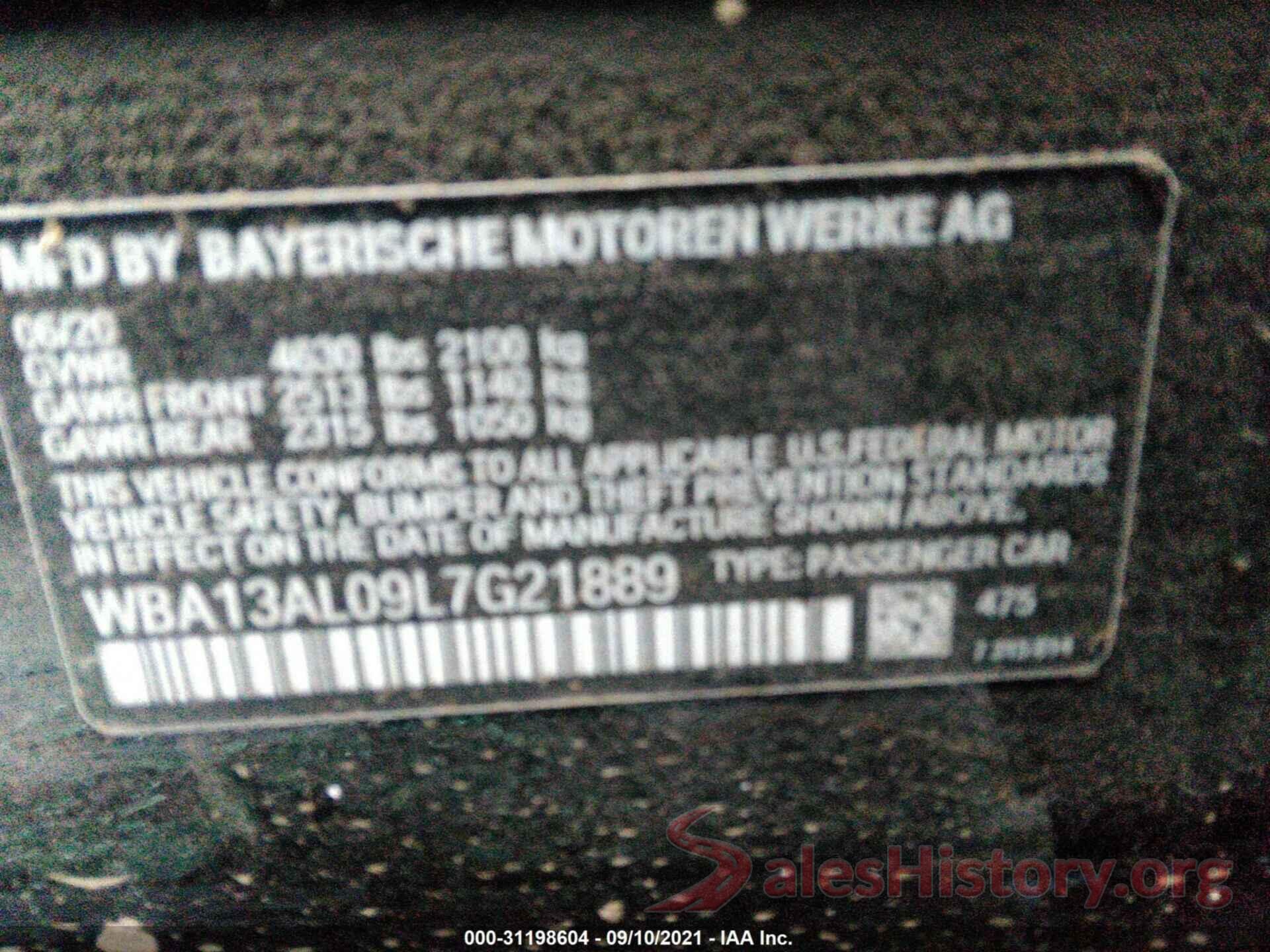 WBA13AL09L7G21889 2020 BMW 2 SERIES