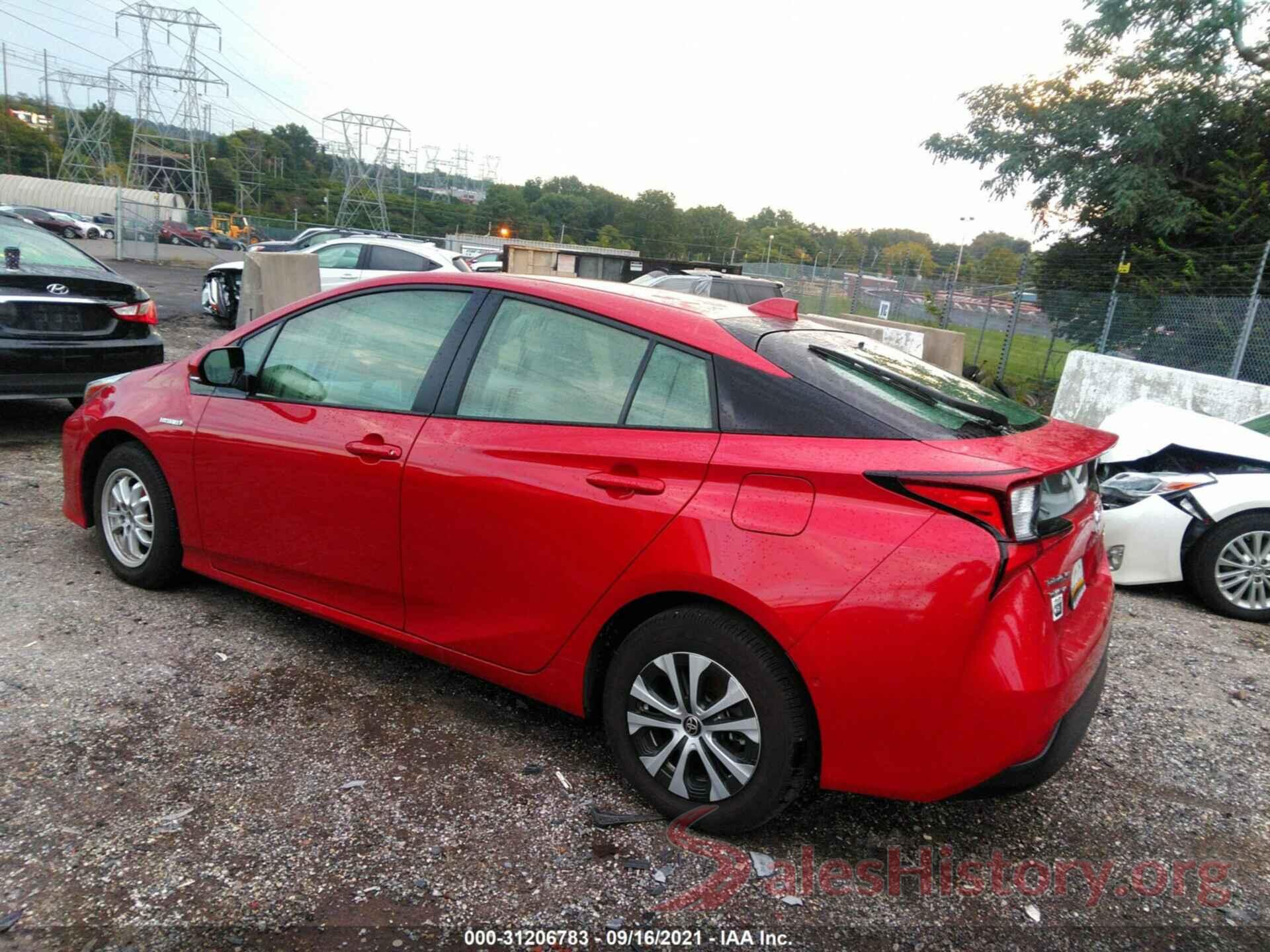 JTDL9RFU4L3016996 2020 TOYOTA PRIUS