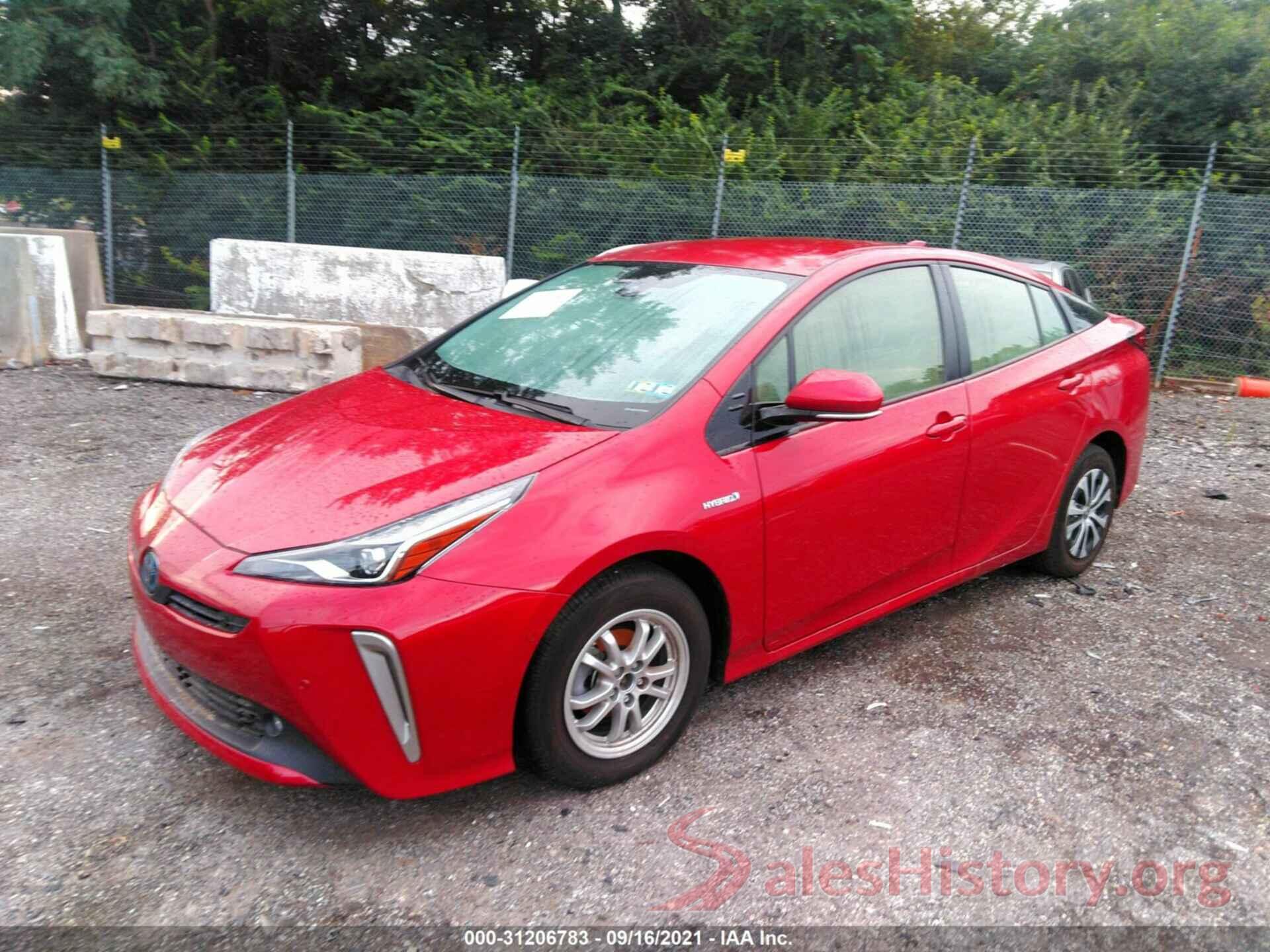 JTDL9RFU4L3016996 2020 TOYOTA PRIUS