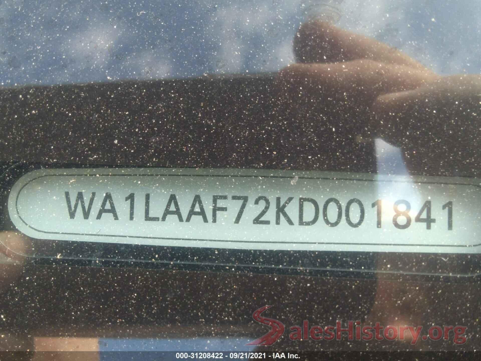 WA1LAAF72KD001841 2019 AUDI Q7