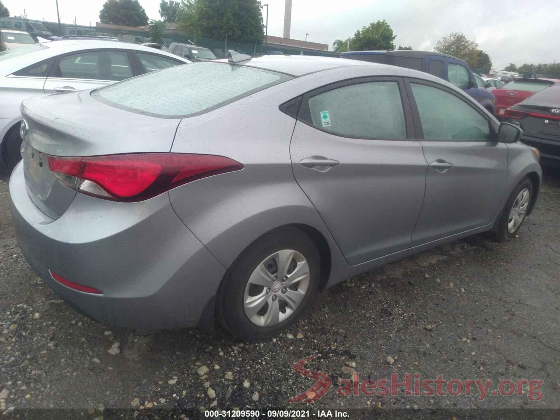 5NPDH4AE8GH727265 2016 HYUNDAI ELANTRA