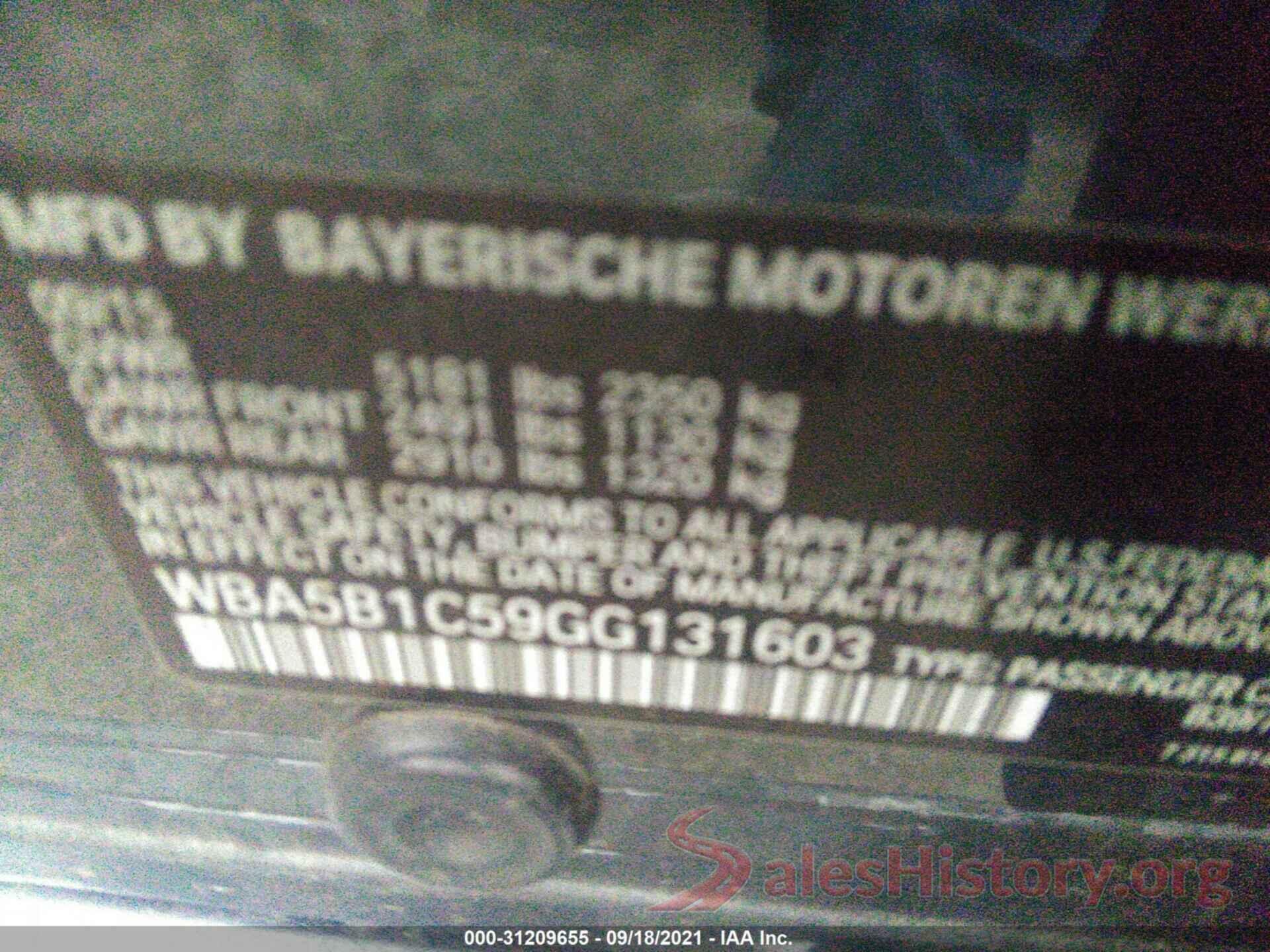 WBA5B1C59GG131603 2016 BMW 5 SERIES