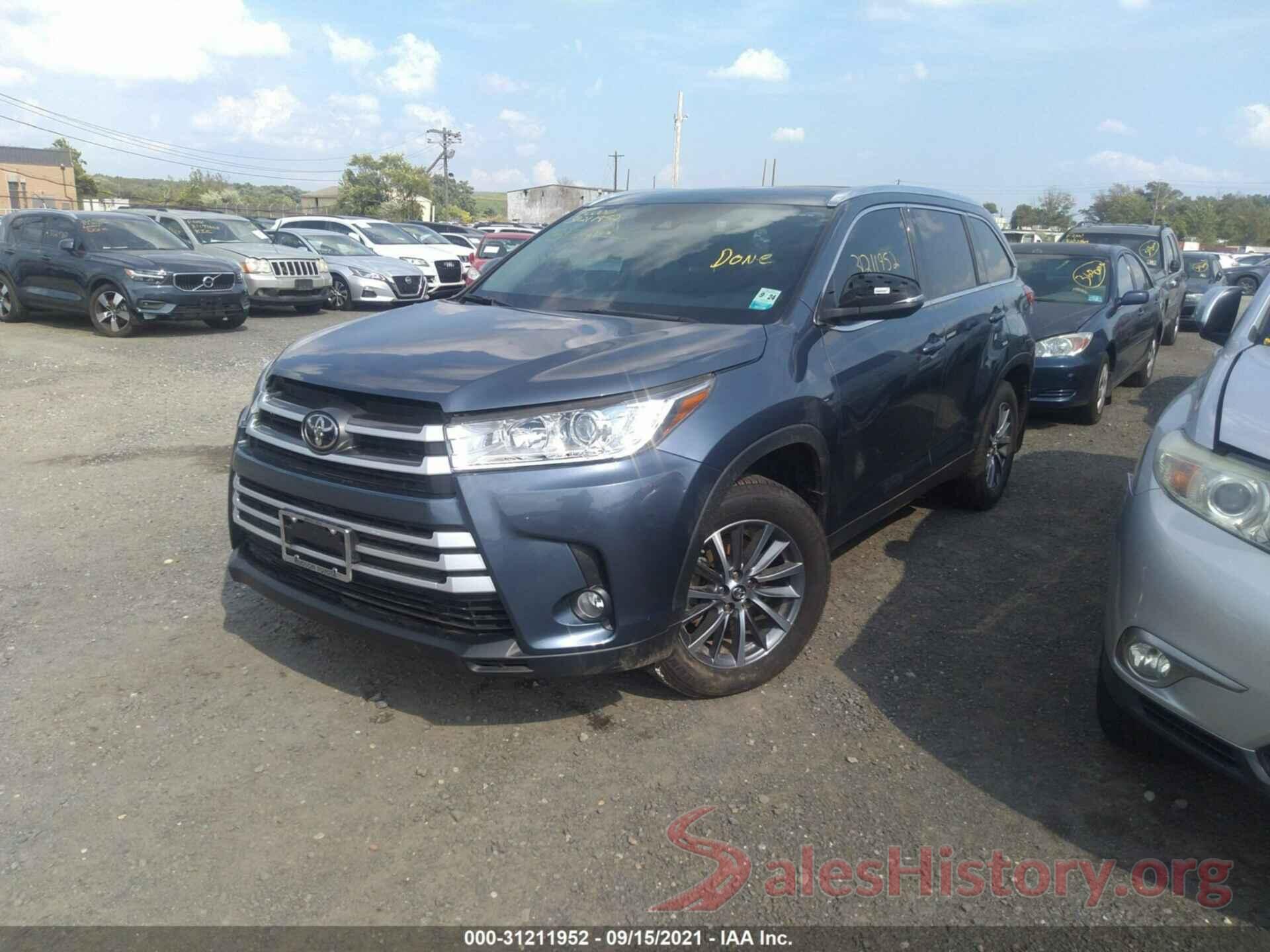 5TDJZRFH6KS722844 2019 TOYOTA HIGHLANDER