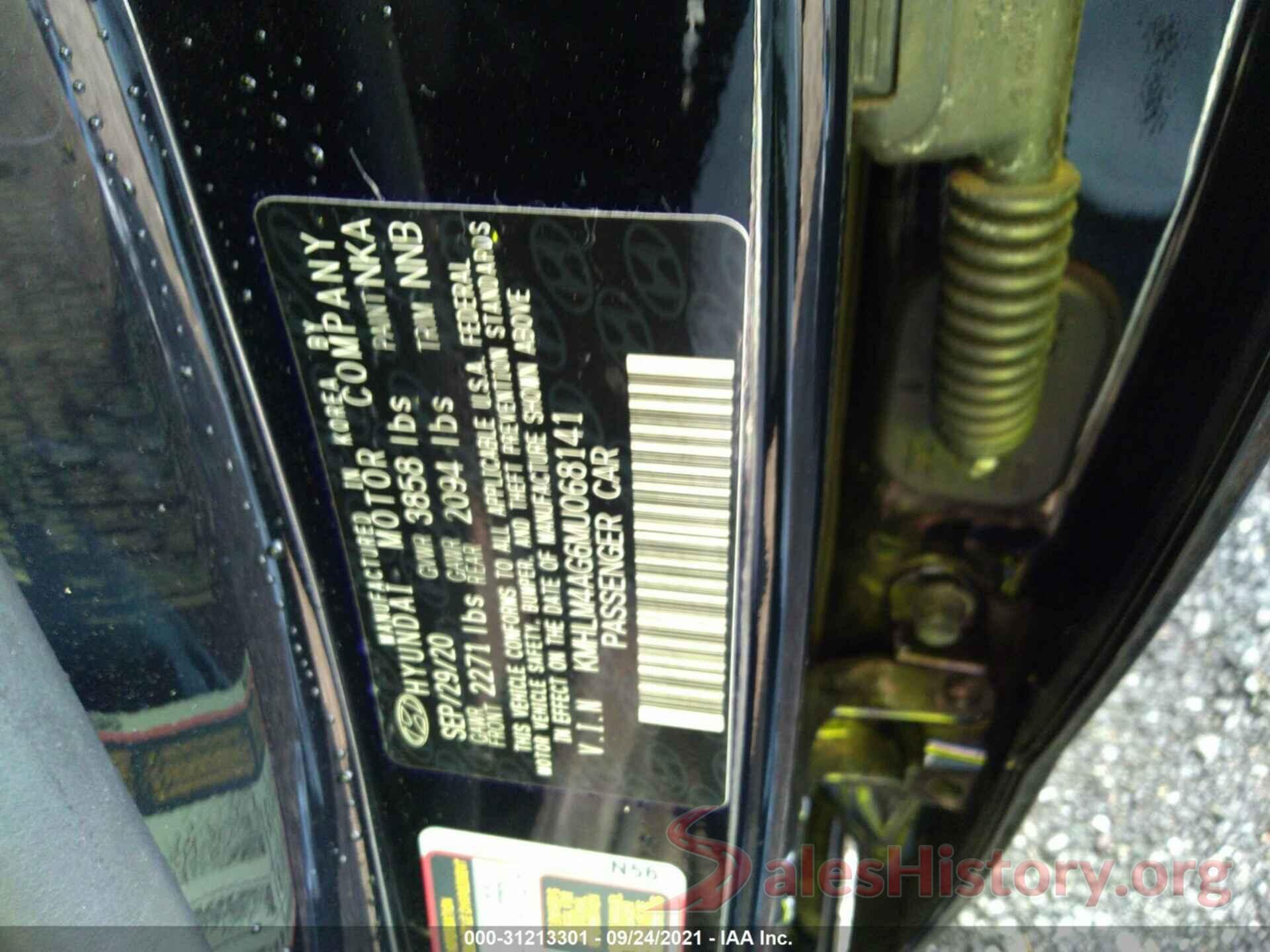 KMHLM4AG6MU068141 2021 HYUNDAI ELANTRA