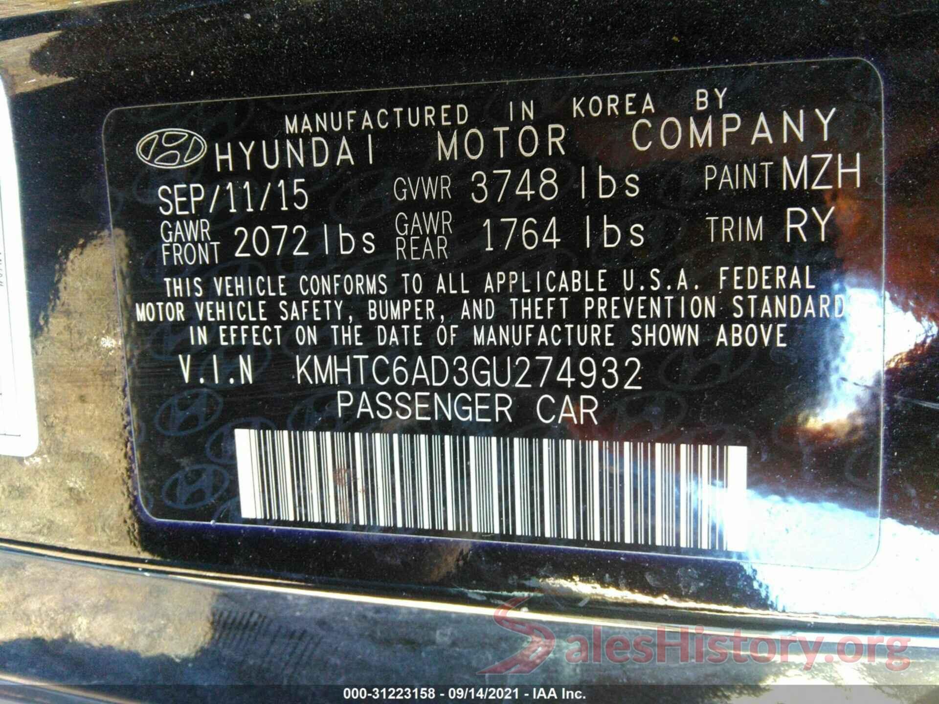 KMHTC6AD3GU274932 2016 HYUNDAI VELOSTER