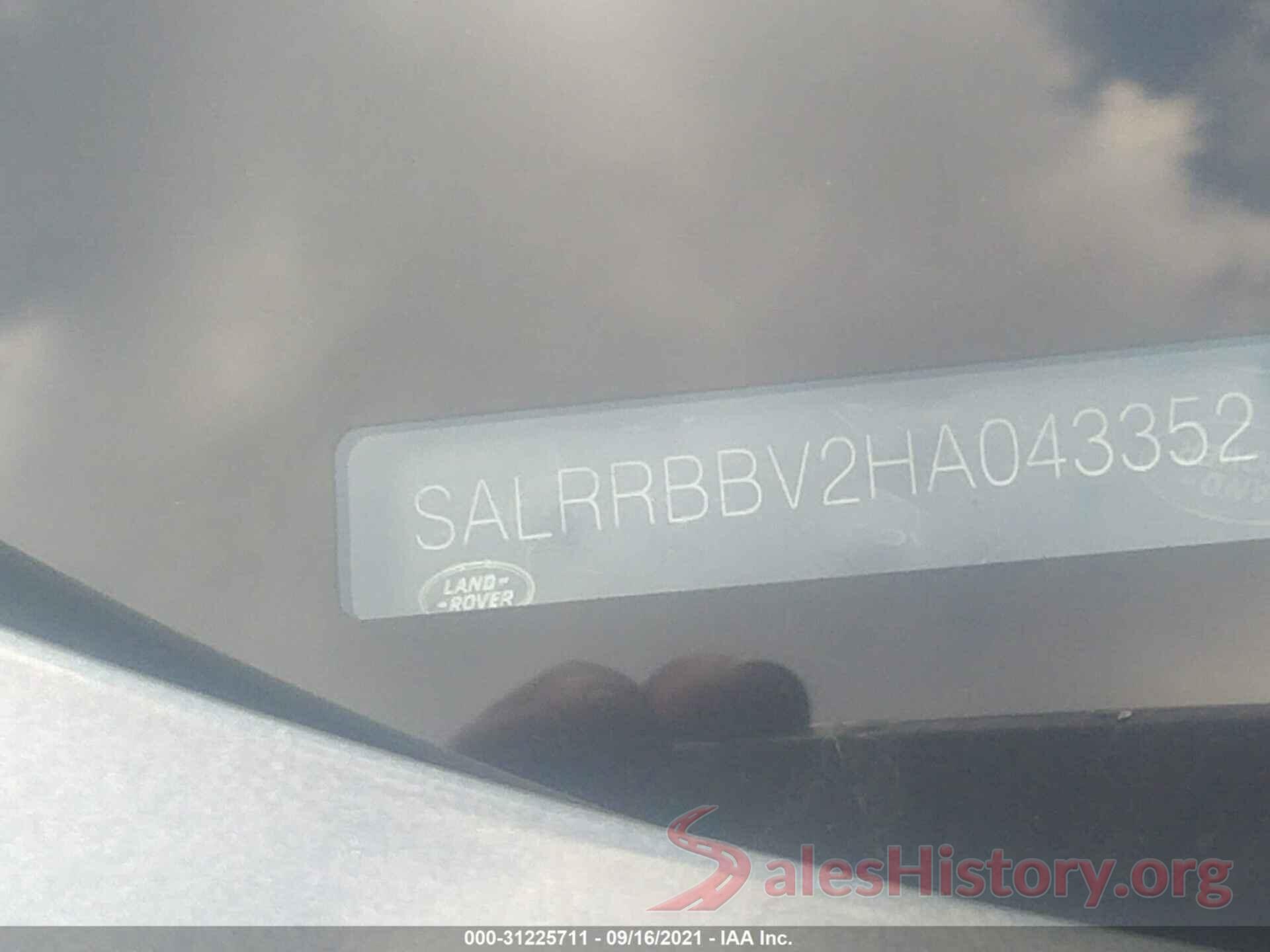 SALRRBBV2HA043352 2017 LAND ROVER DISCOVERY