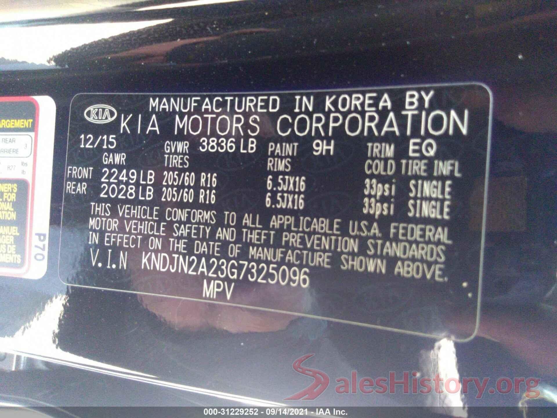 KNDJN2A23G7325096 2016 KIA SOUL