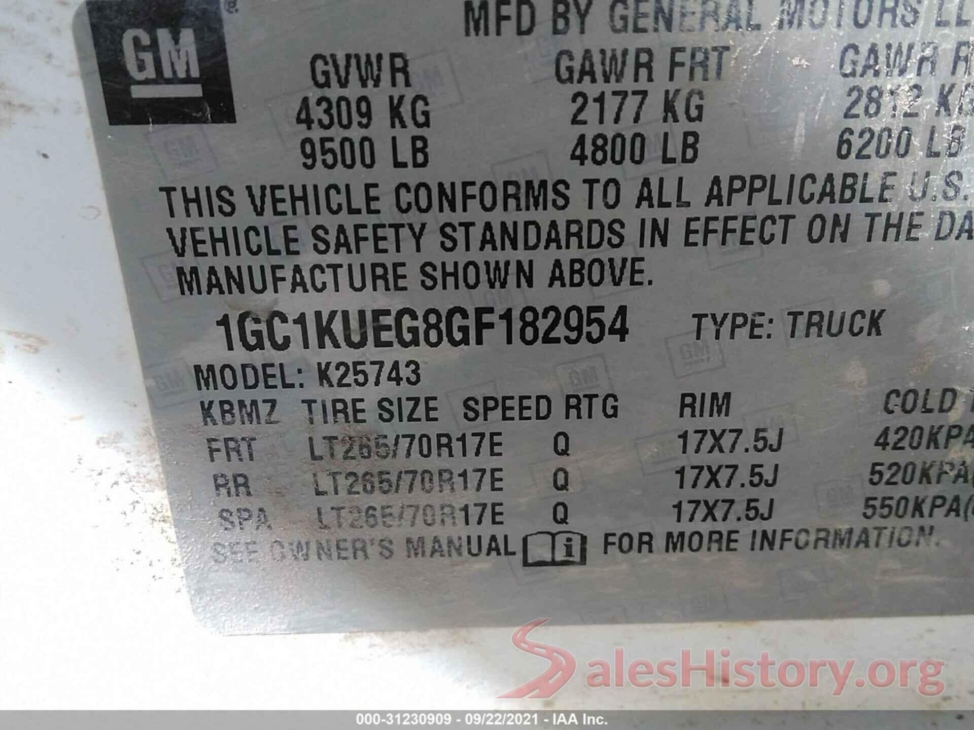 1GC1KUEG8GF182954 2016 CHEVROLET SILVERADO 2500HD