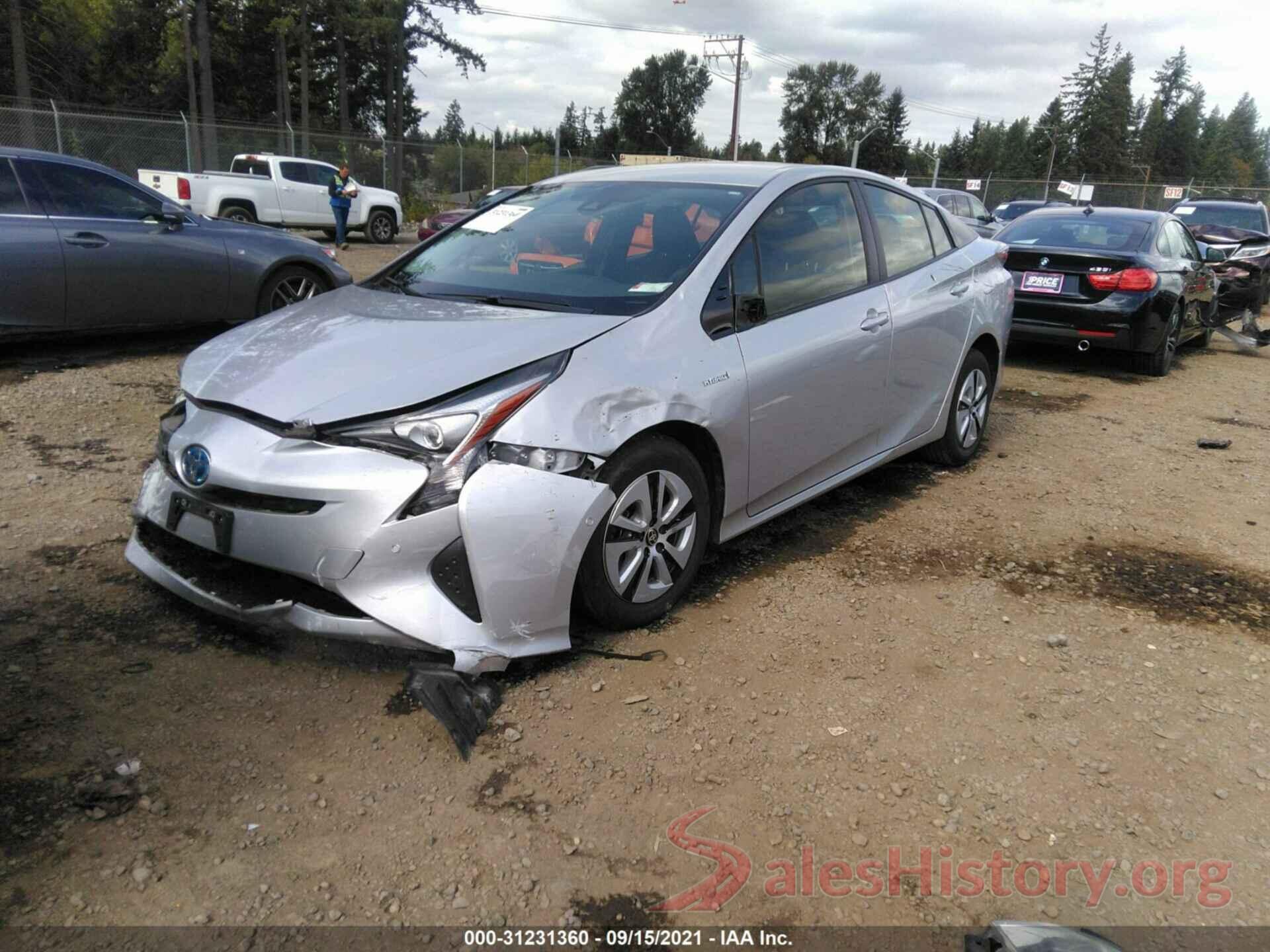 JTDKBRFUXJ3075967 2018 TOYOTA PRIUS