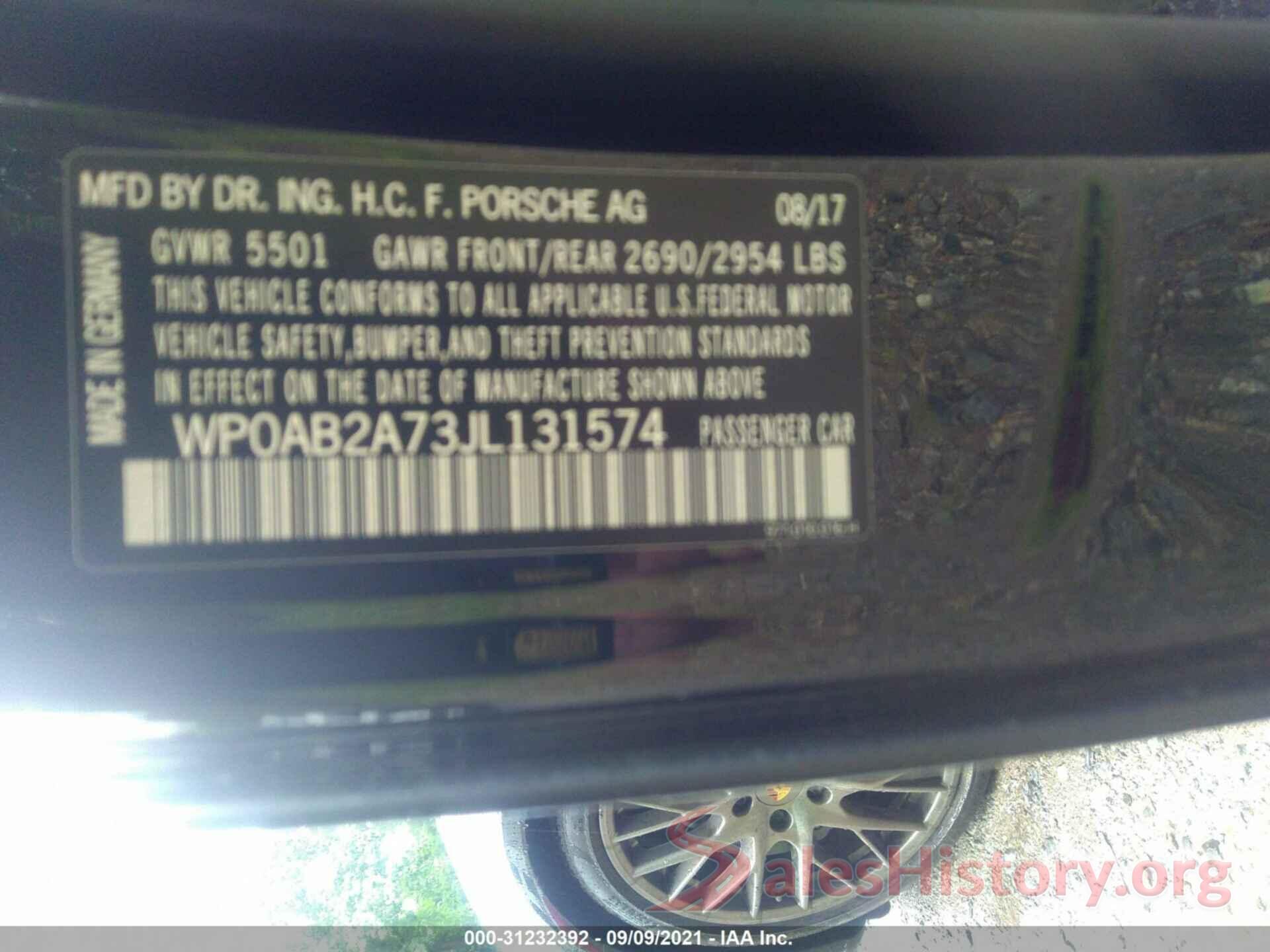 WP0AB2A73JL131574 2018 PORSCHE PANAMERA