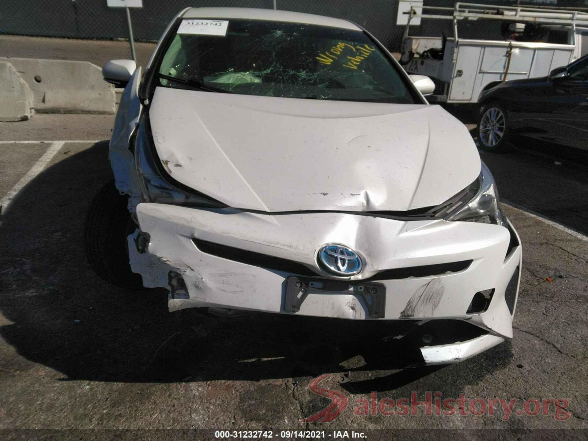 JTDKARFU9G3004402 2016 TOYOTA PRIUS