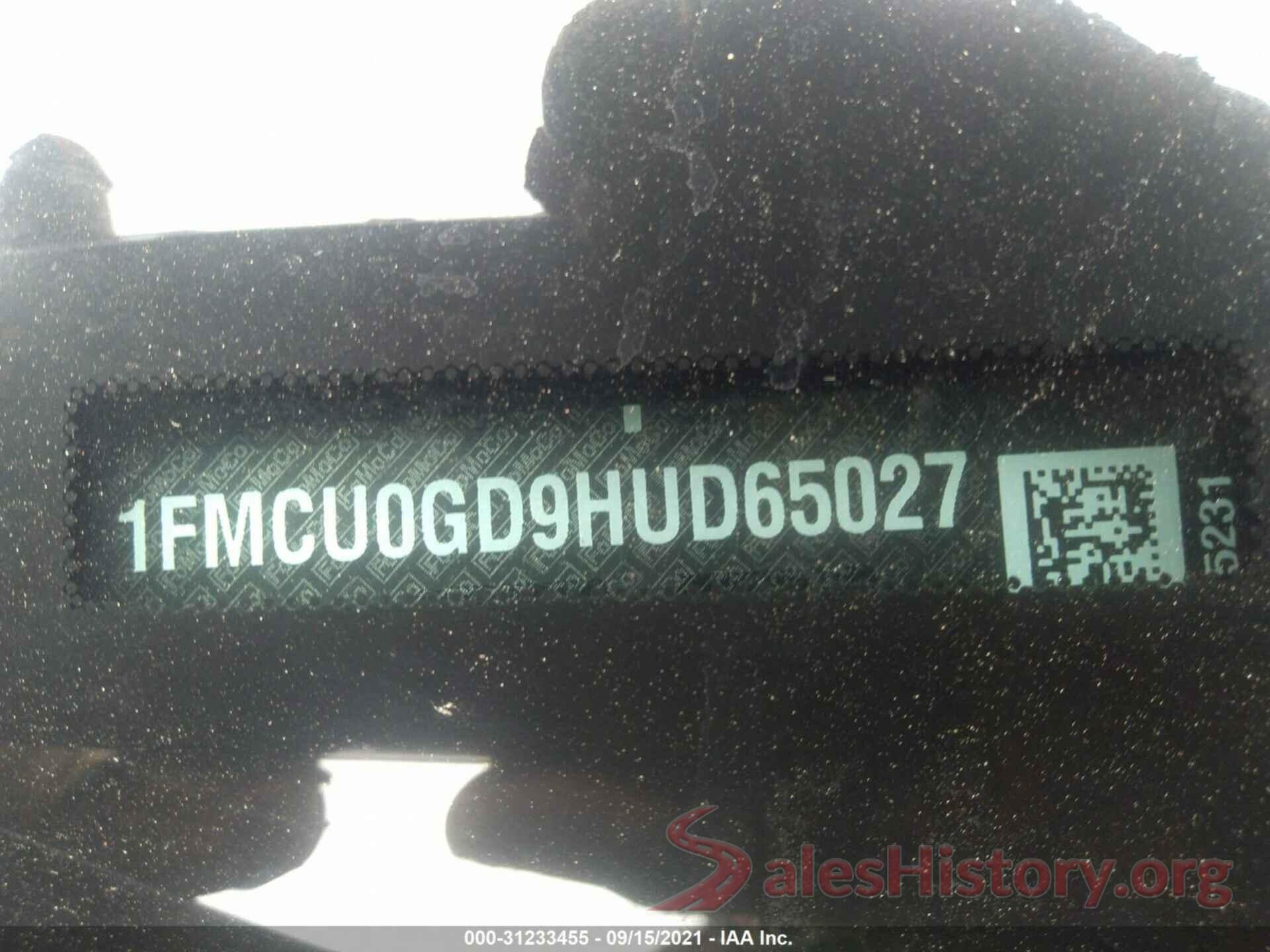 1FMCU0GD9HUD65027 2017 FORD ESCAPE