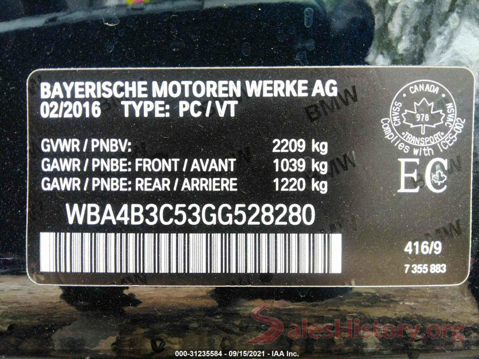 WBA4B3C53GG528280 2016 BMW 4 SERIES