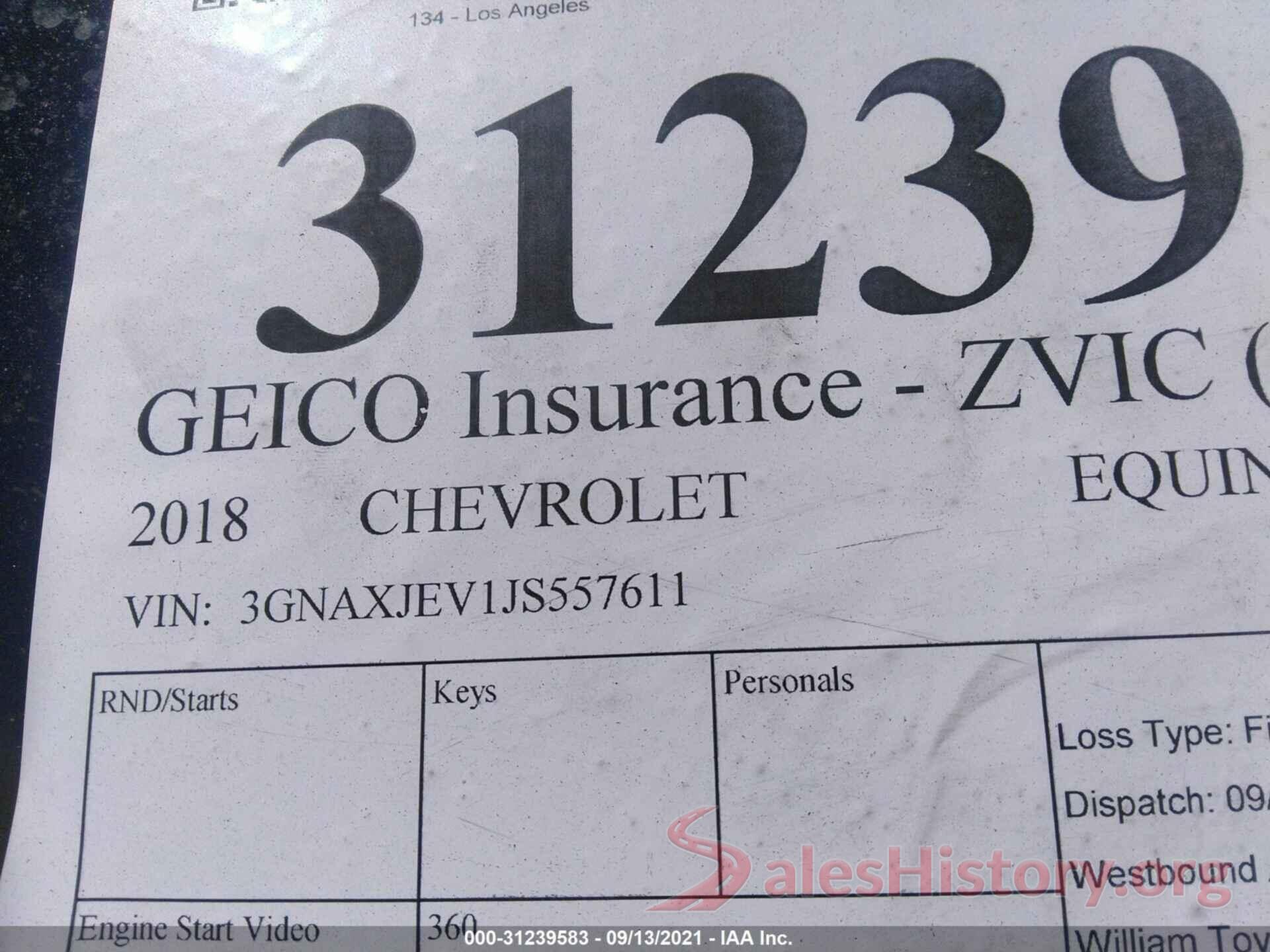 3GNAXJEV1JS557611 2018 CHEVROLET EQUINOX