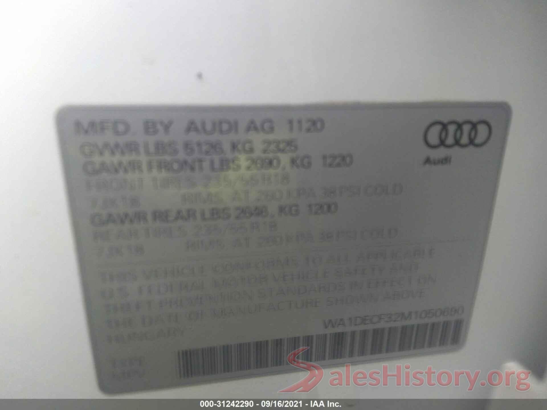 WA1DECF32M1050690 2021 AUDI Q3