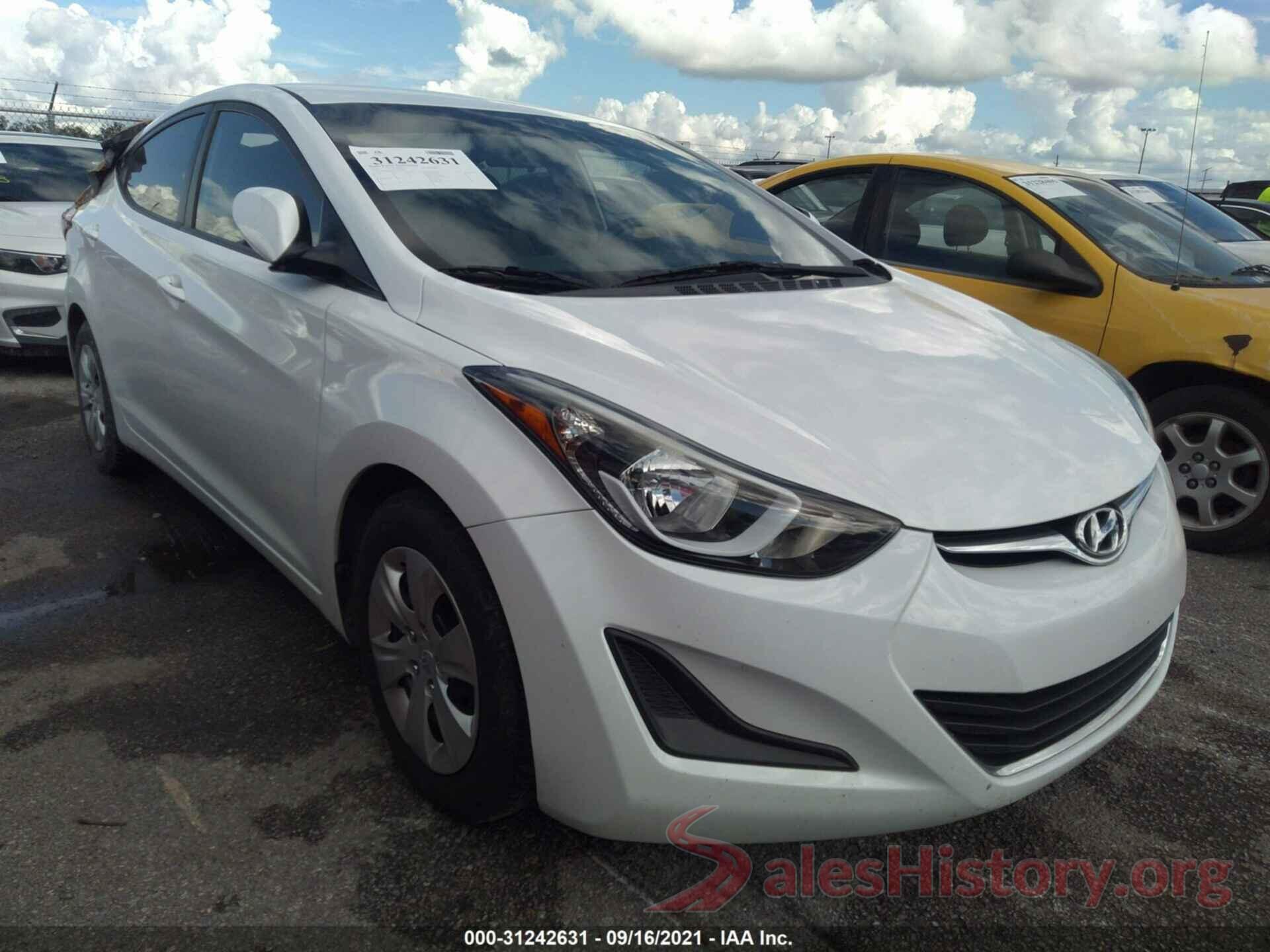 5NPDH4AEXGH748070 2016 HYUNDAI ELANTRA