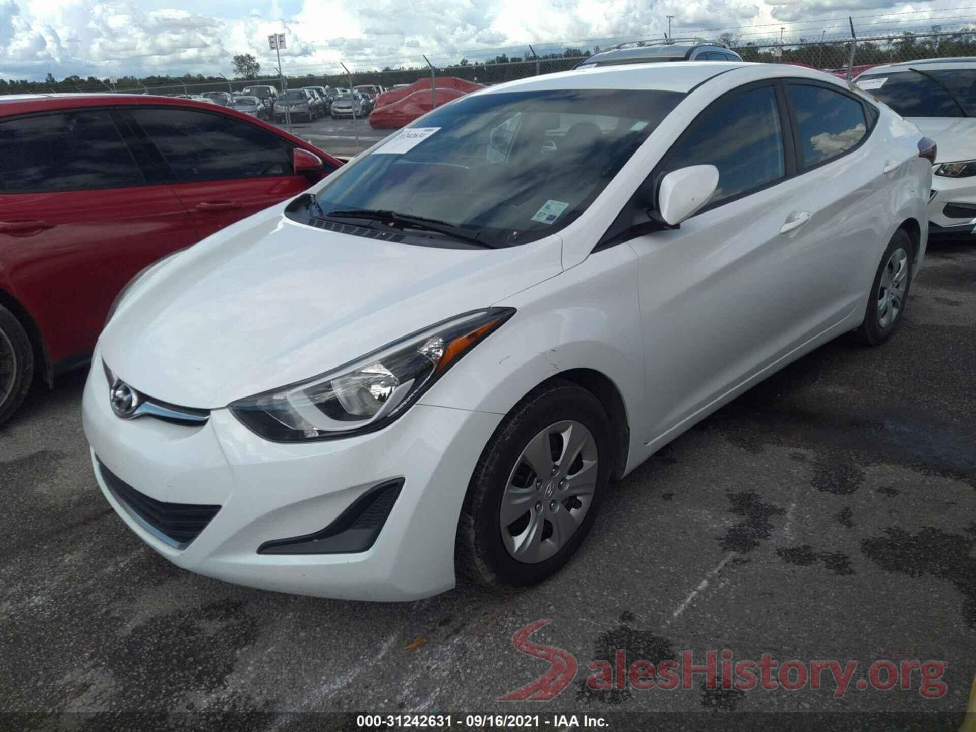 5NPDH4AEXGH748070 2016 HYUNDAI ELANTRA