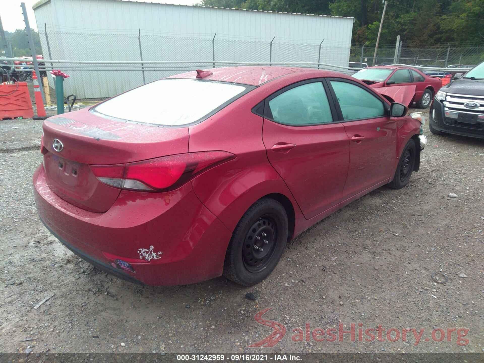 5NPDH4AE5GH761616 2016 HYUNDAI ELANTRA