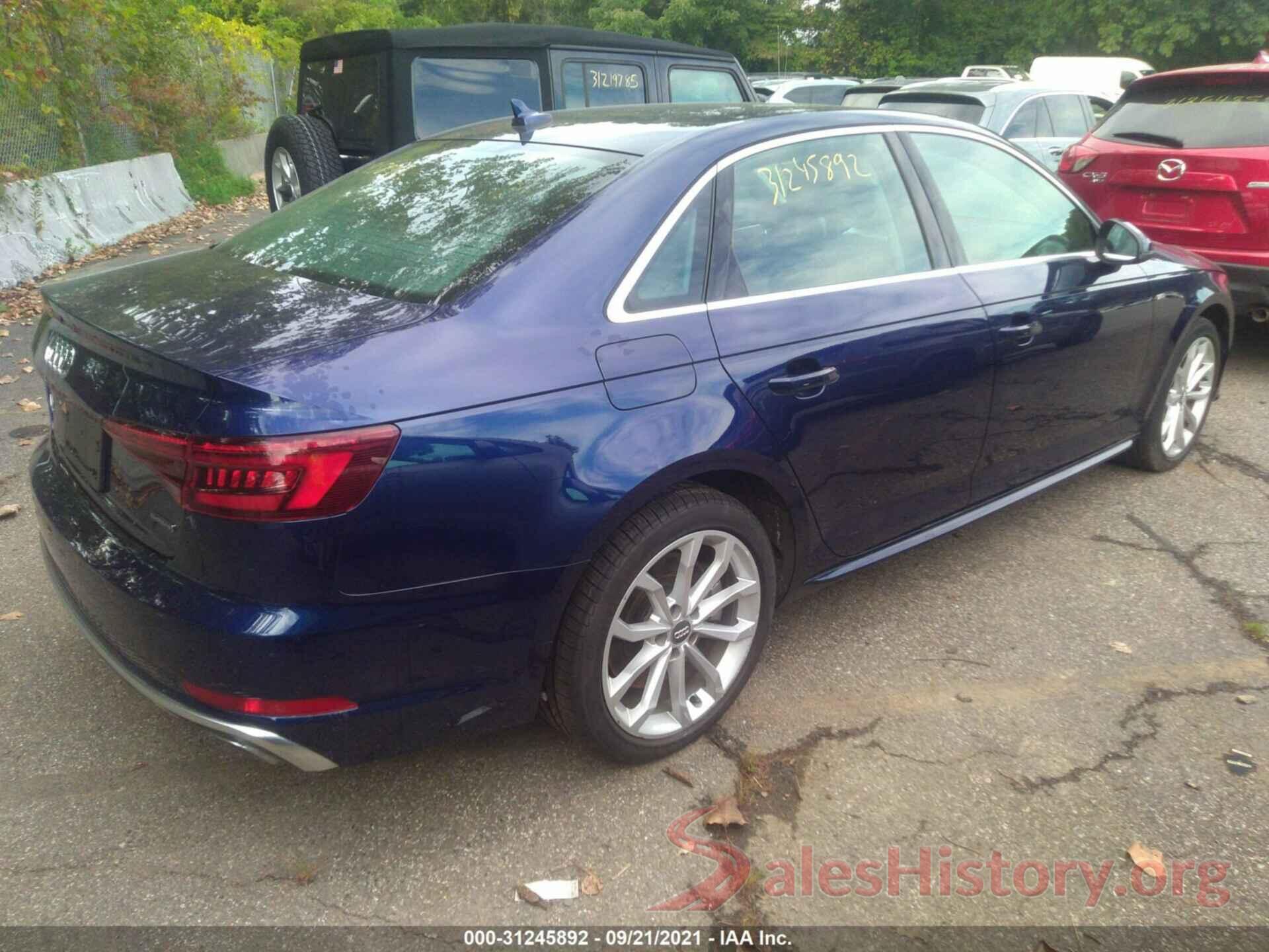 WAUDNAF41KA003292 2019 AUDI A4