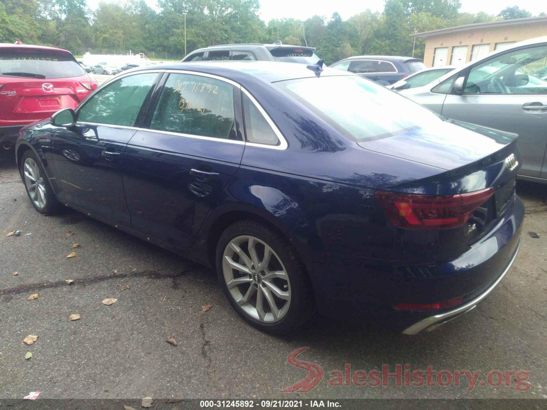 WAUDNAF41KA003292 2019 AUDI A4