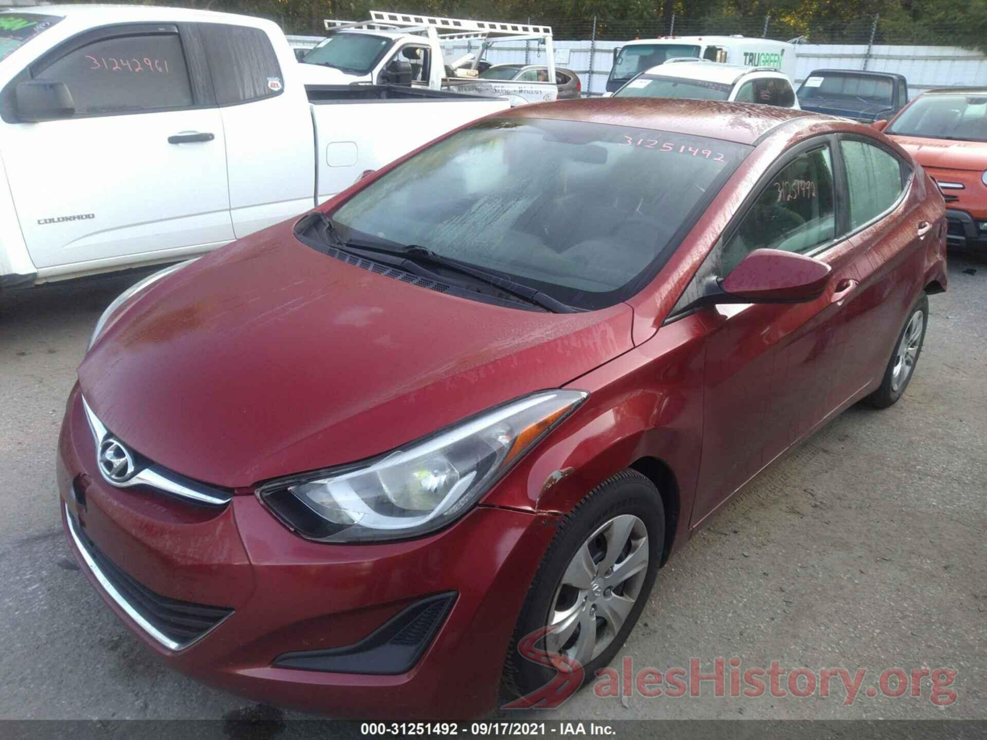 5NPDH4AE0GH734842 2016 HYUNDAI ELANTRA