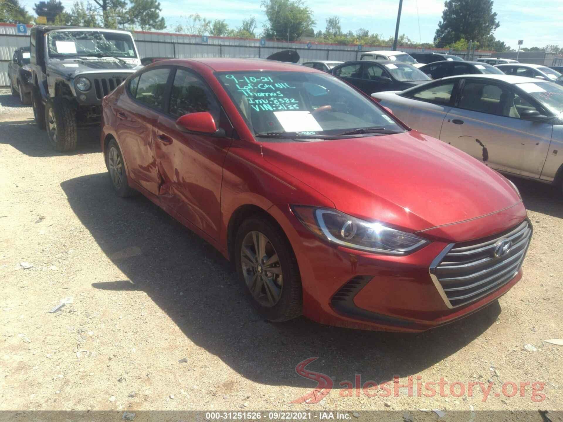 5NPD84LF3HH172135 2017 HYUNDAI ELANTRA