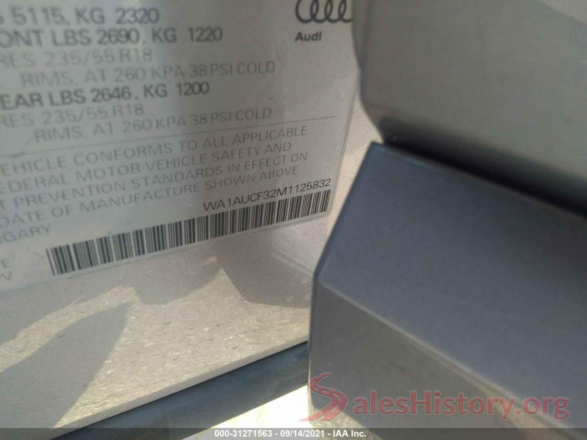 WA1AUCF32M1125832 2021 AUDI Q3