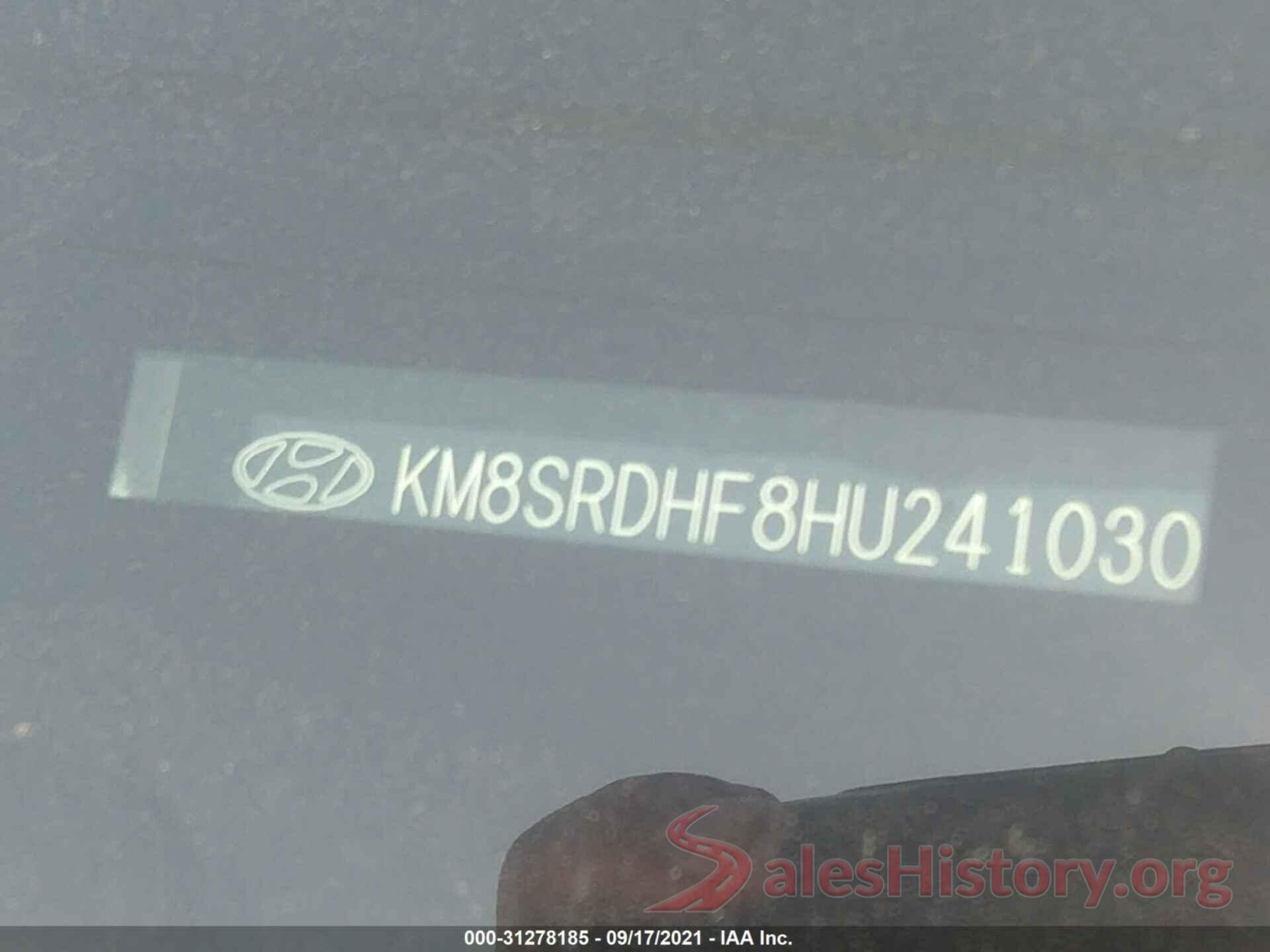 KM8SRDHF8HU241030 2017 HYUNDAI SANTA FE