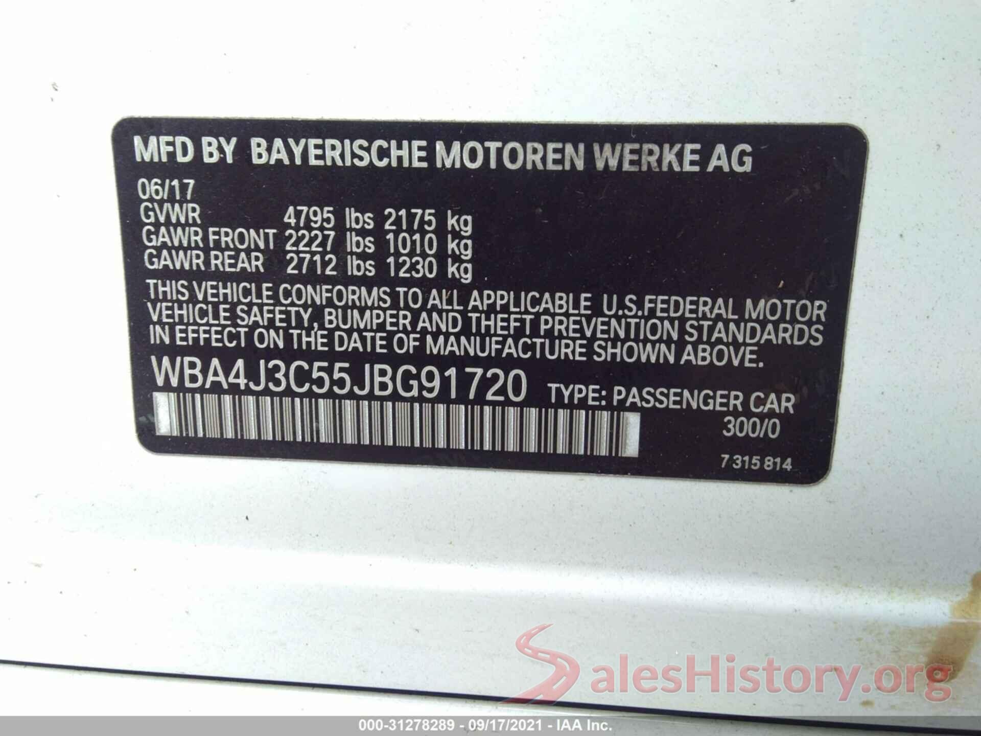 WBA4J3C55JBG91720 2018 BMW 4 SERIES