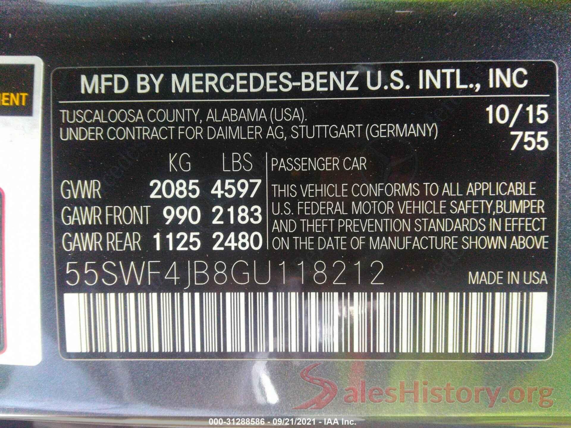 55SWF4JB8GU118212 2016 MERCEDES-BENZ C-CLASS