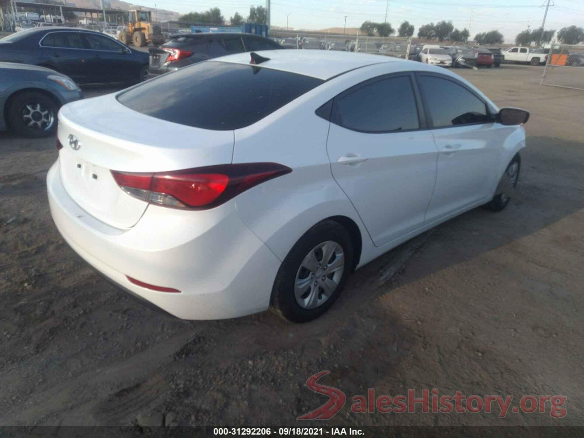 5NPDH4AE9GH709275 2016 HYUNDAI ELANTRA