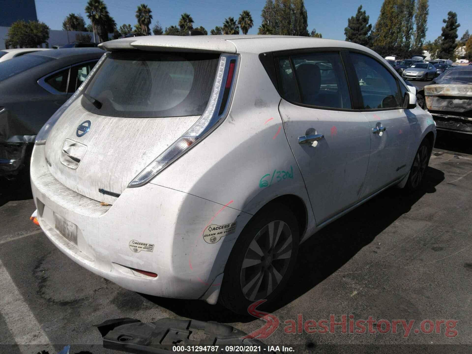 1N4BZ0CP8GC300665 2016 NISSAN LEAF