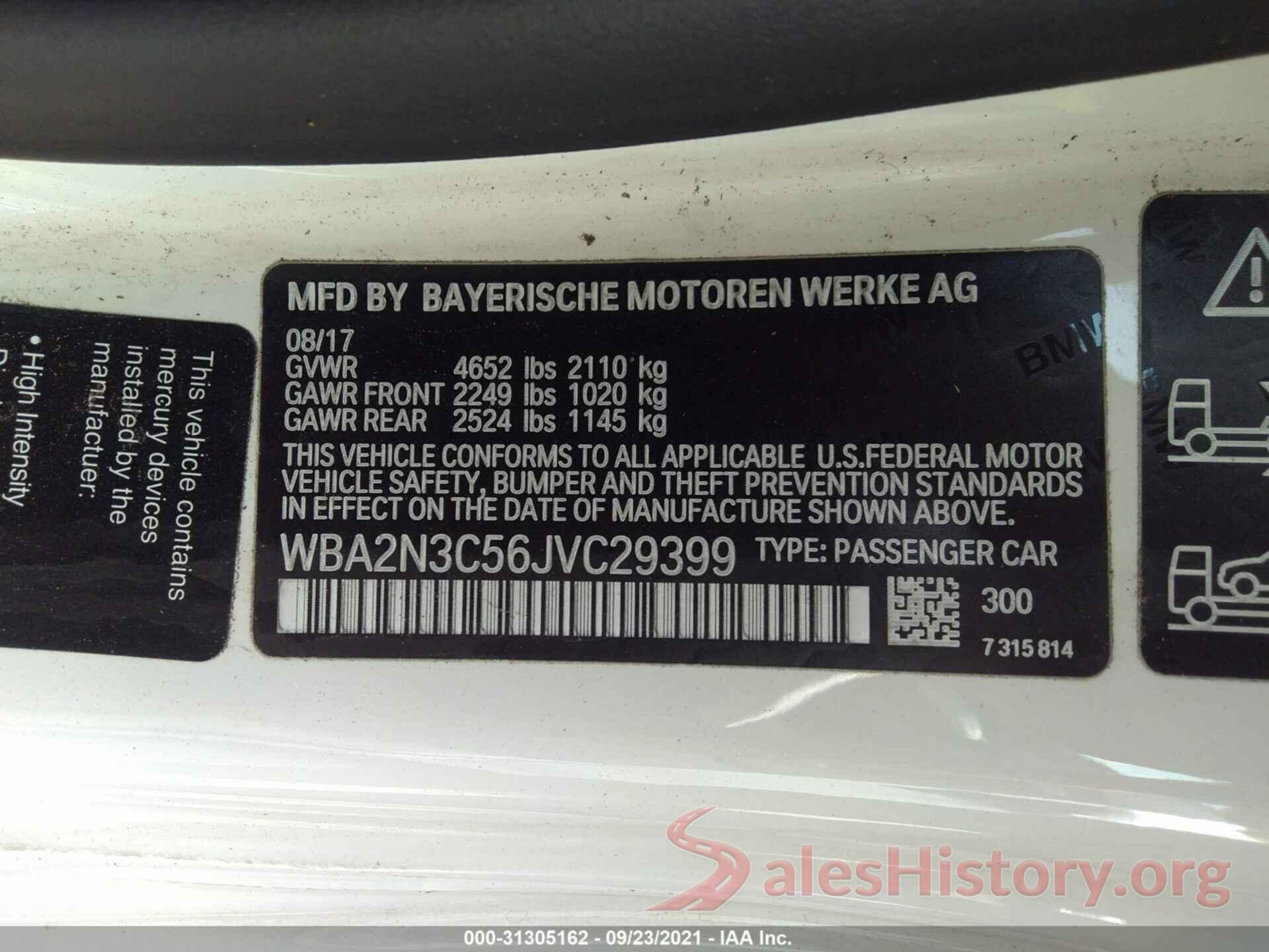 WBA2N3C56JVC29399 2018 BMW 2 SERIES