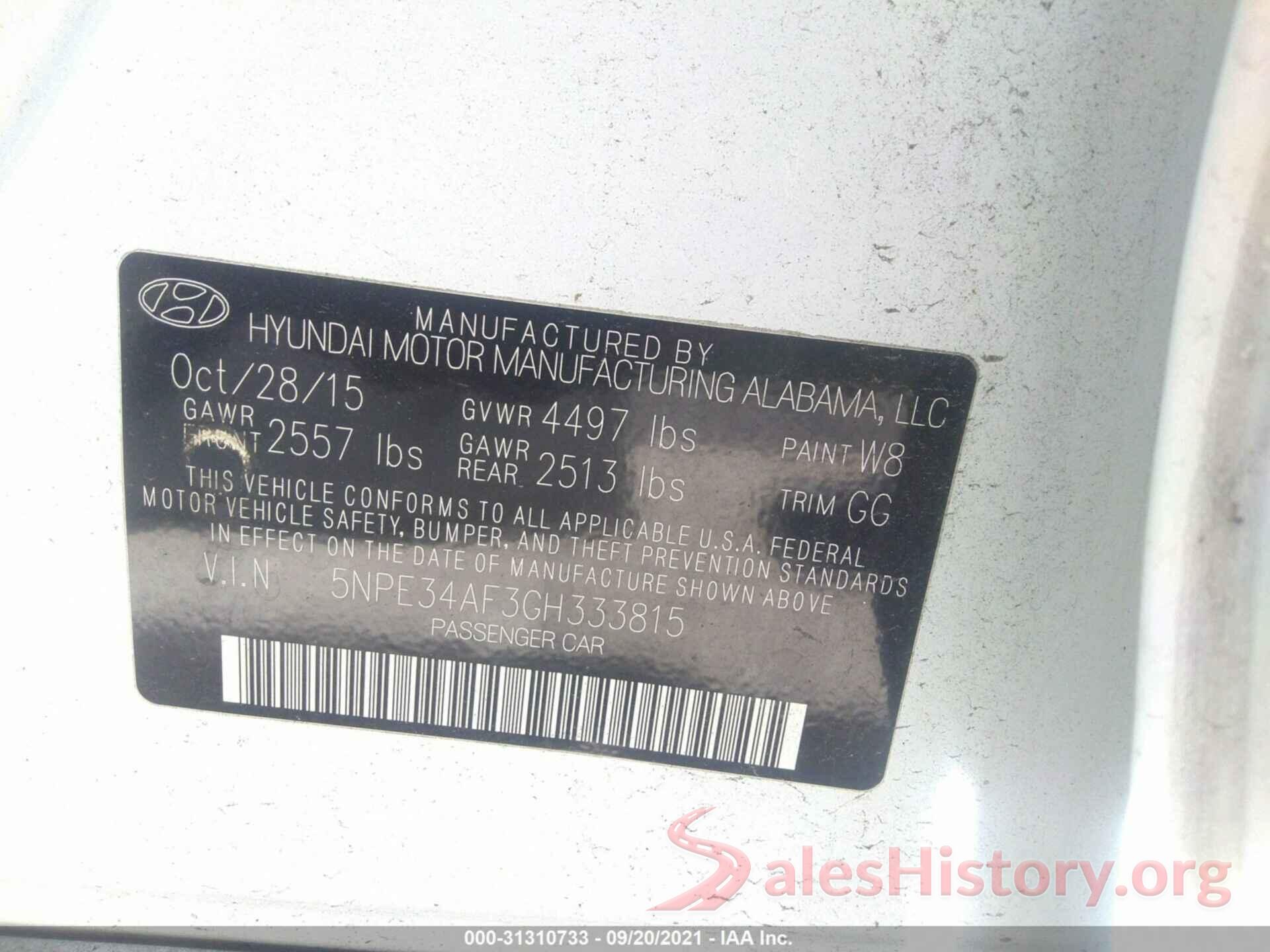 5NPE34AF3GH333815 2016 HYUNDAI SONATA