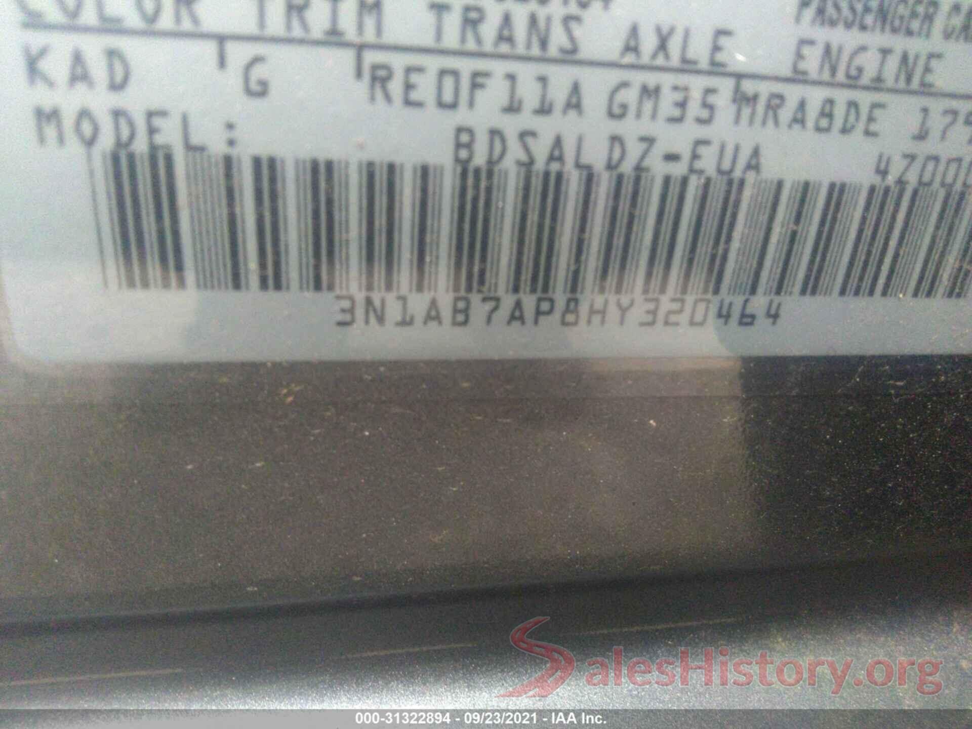 3N1AB7AP8HY320464 2017 NISSAN SENTRA