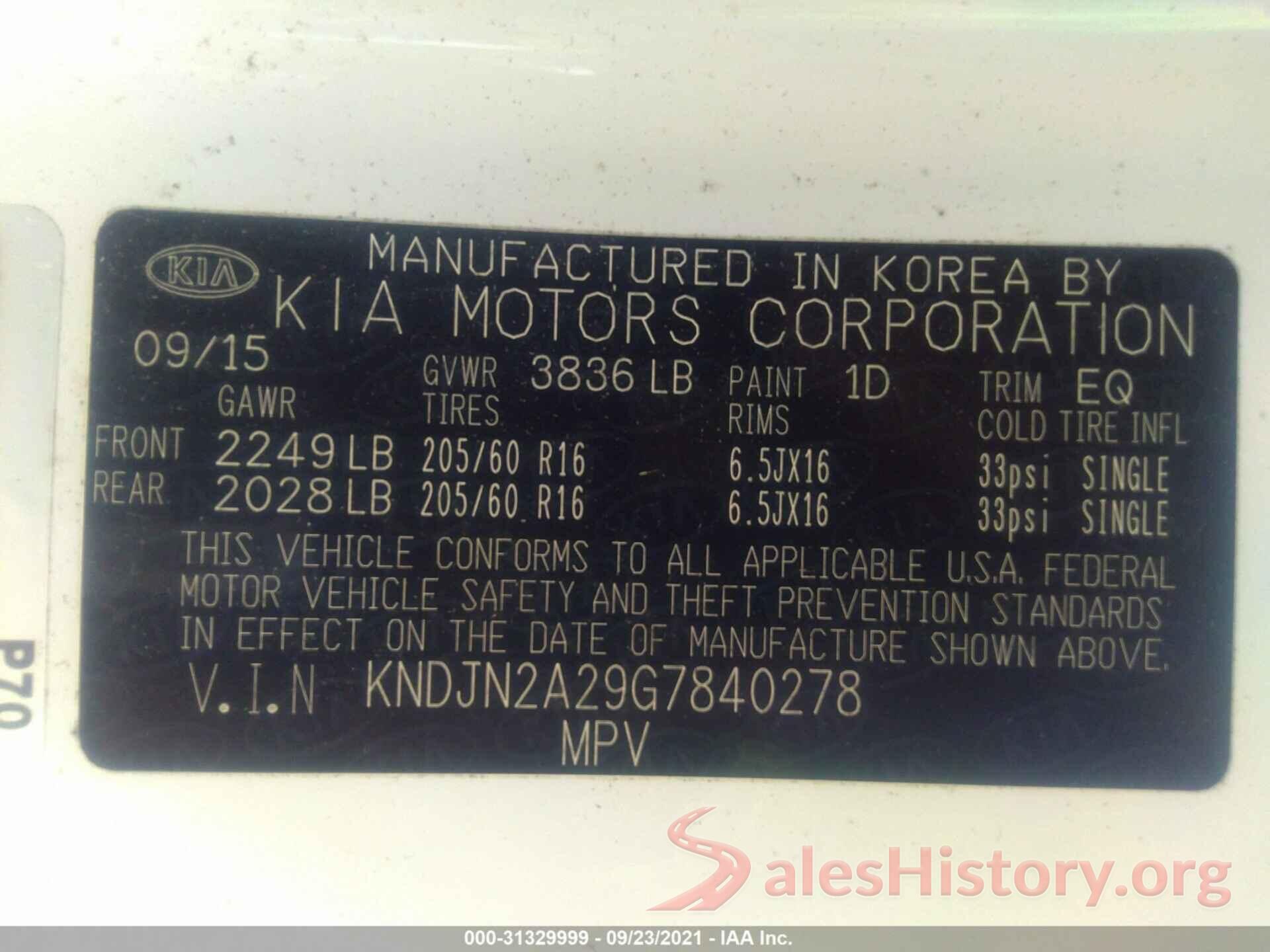 KNDJN2A29G7840278 2016 KIA SOUL