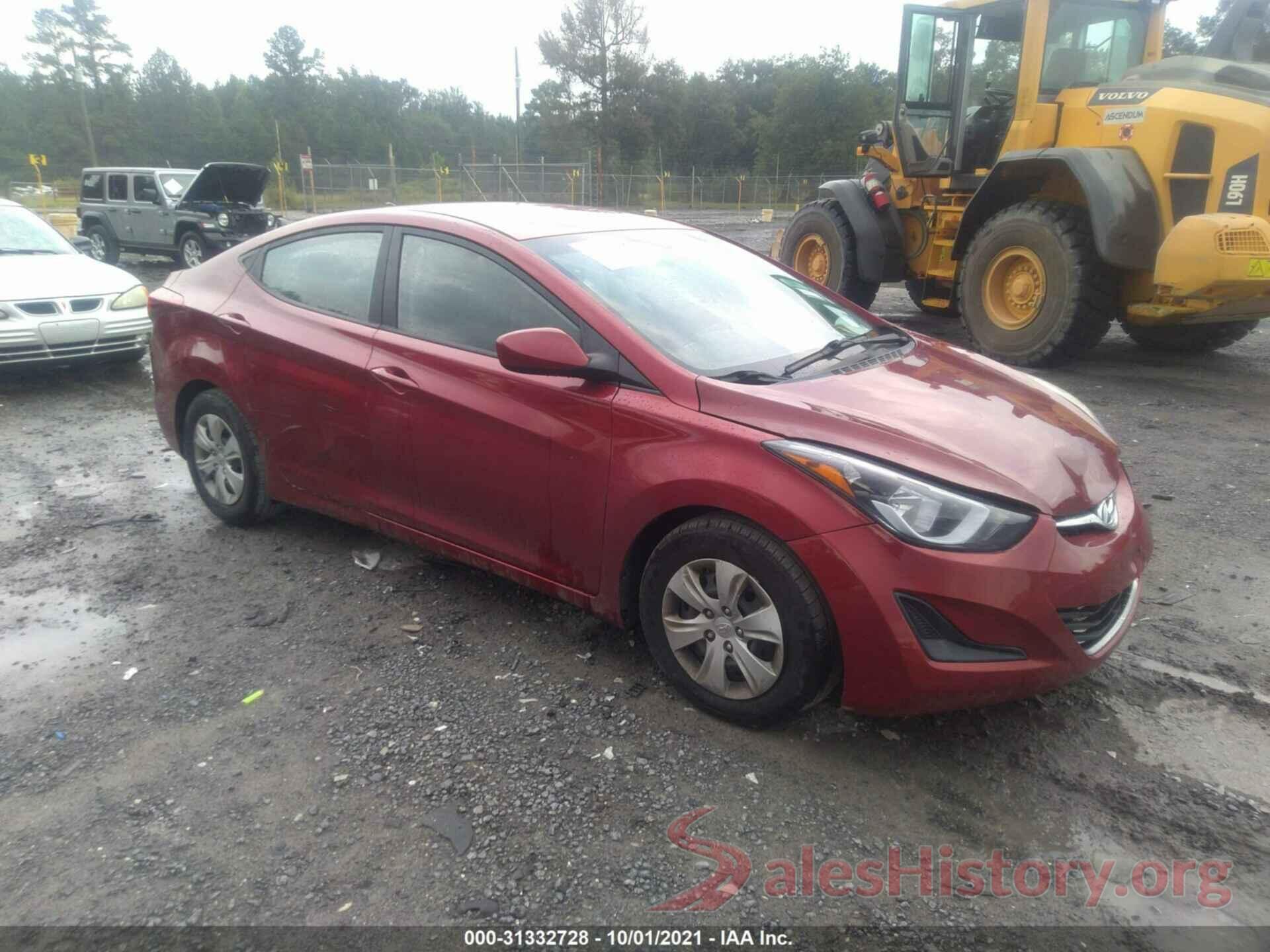 5NPDH4AE8GH783657 2016 HYUNDAI ELANTRA