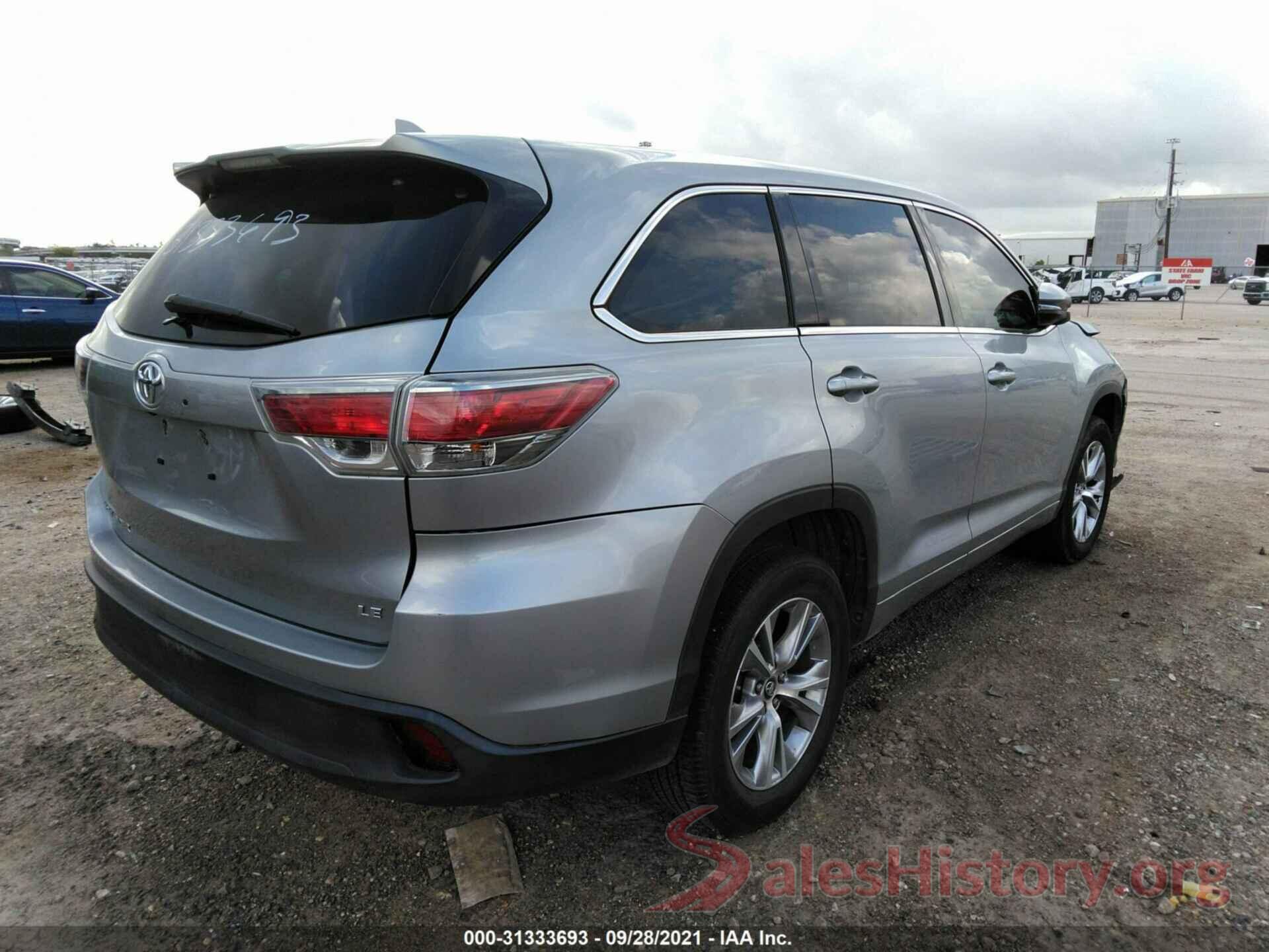 5TDZKRFH1GS186254 2016 TOYOTA HIGHLANDER