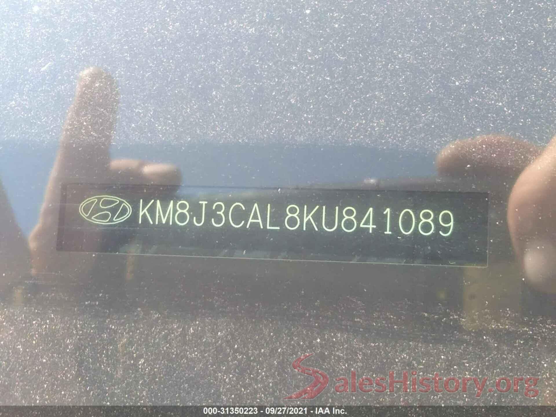 KM8J3CAL8KU841089 2019 HYUNDAI TUCSON