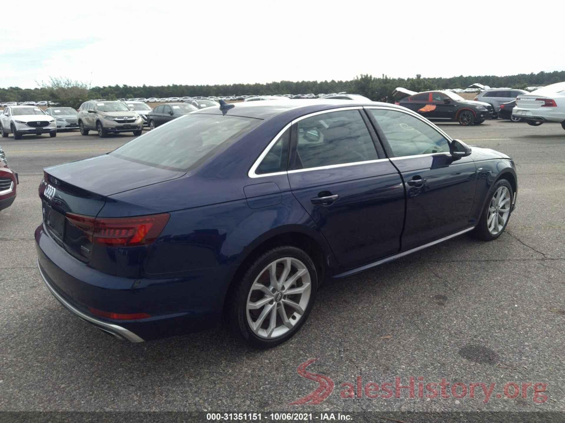 WAUDNAF49KN014422 2019 AUDI A4