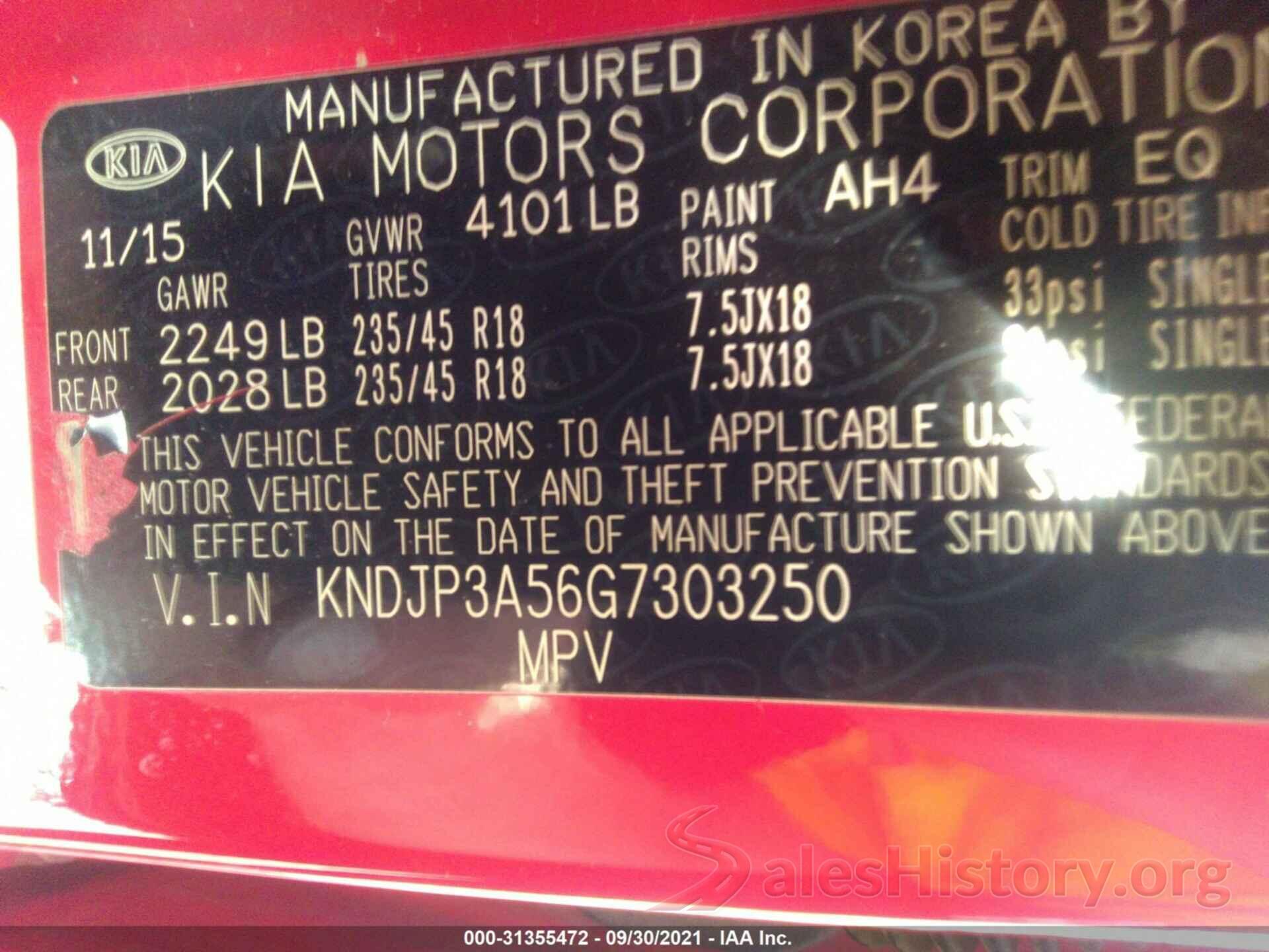 KNDJP3A56G7303250 2016 KIA SOUL