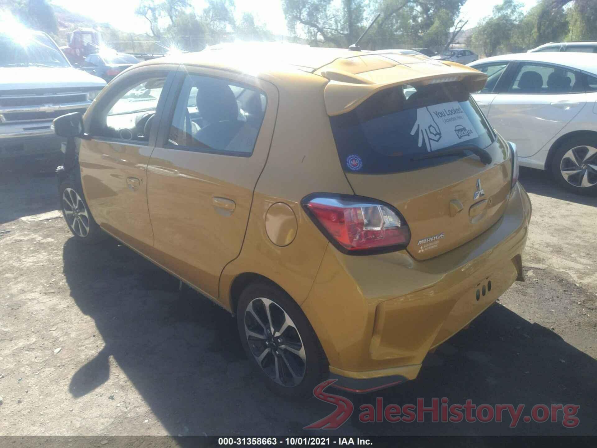 ML32AWHJ2MH002378 2021 MITSUBISHI MIRAGE