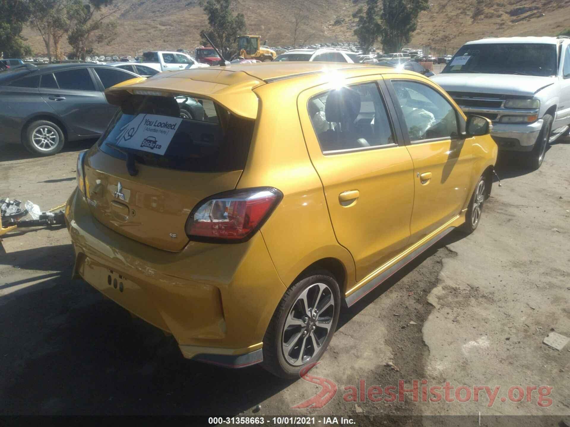 ML32AWHJ2MH002378 2021 MITSUBISHI MIRAGE