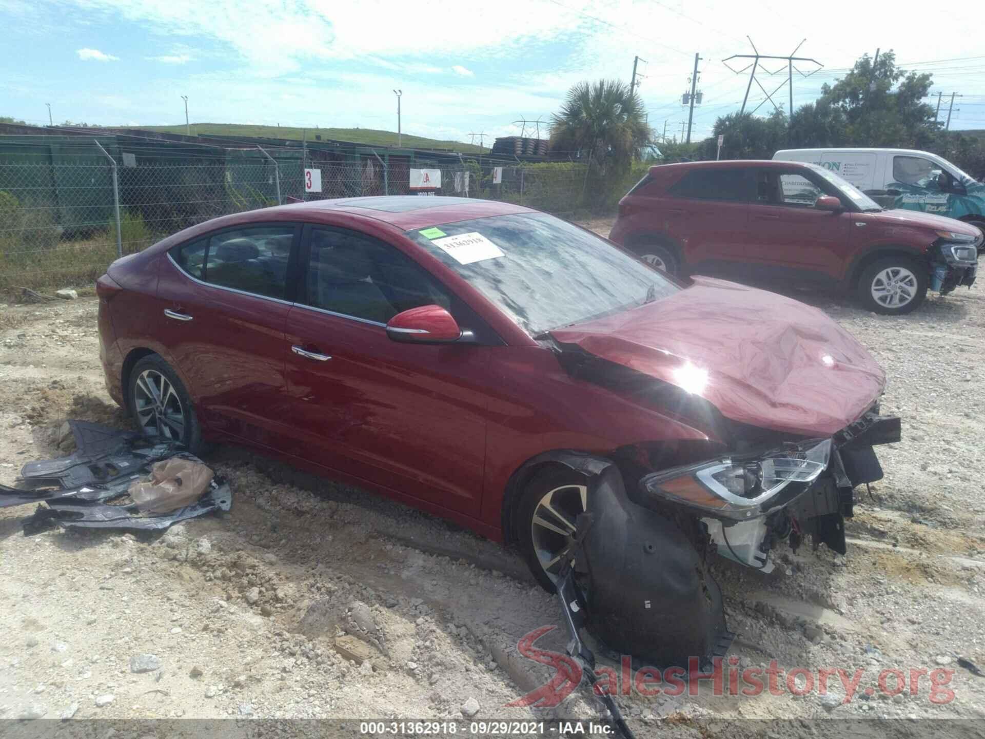 KMHD84LFXHU164969 2017 HYUNDAI ELANTRA