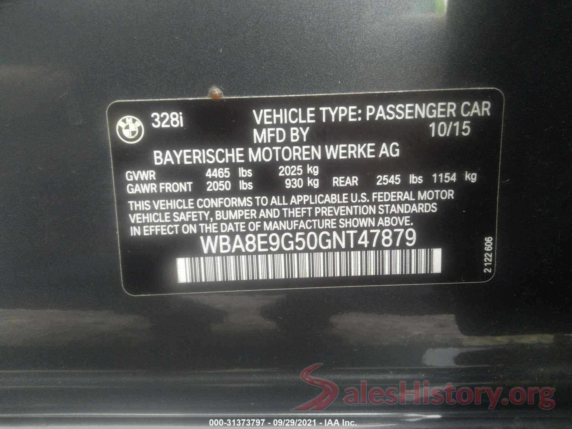 WBA8E9G50GNT47879 2016 BMW 3 SERIES